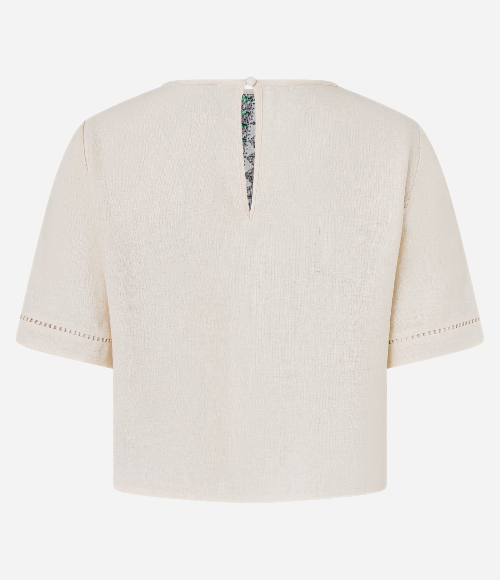 Blusa Boxy em Viscolinho com Estampa Praia e Tucano Off White 5