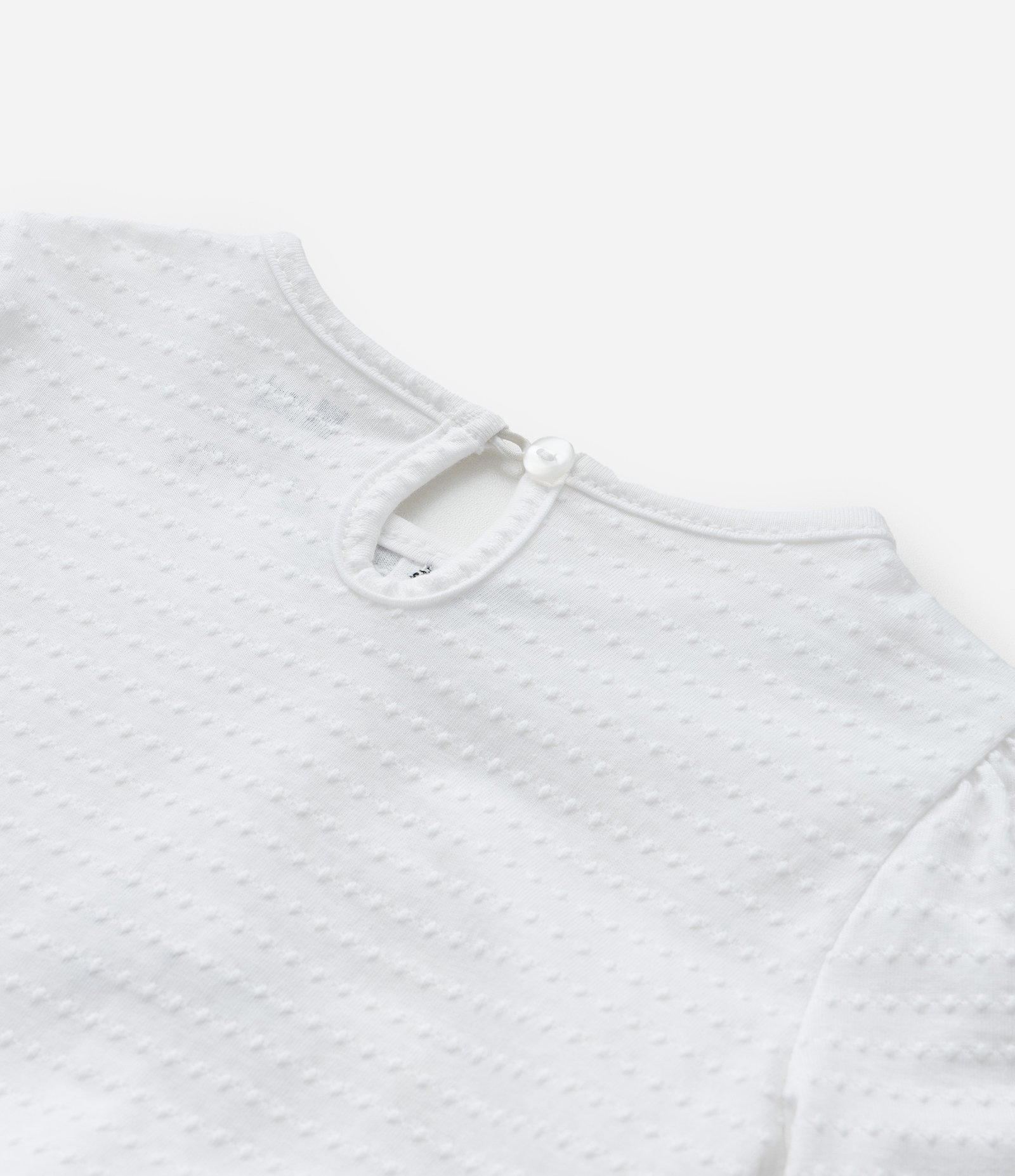 Blusa Infantil Texturizada com Lacinhos Contrastantes - Tam 0 a 18 meses Branco 5