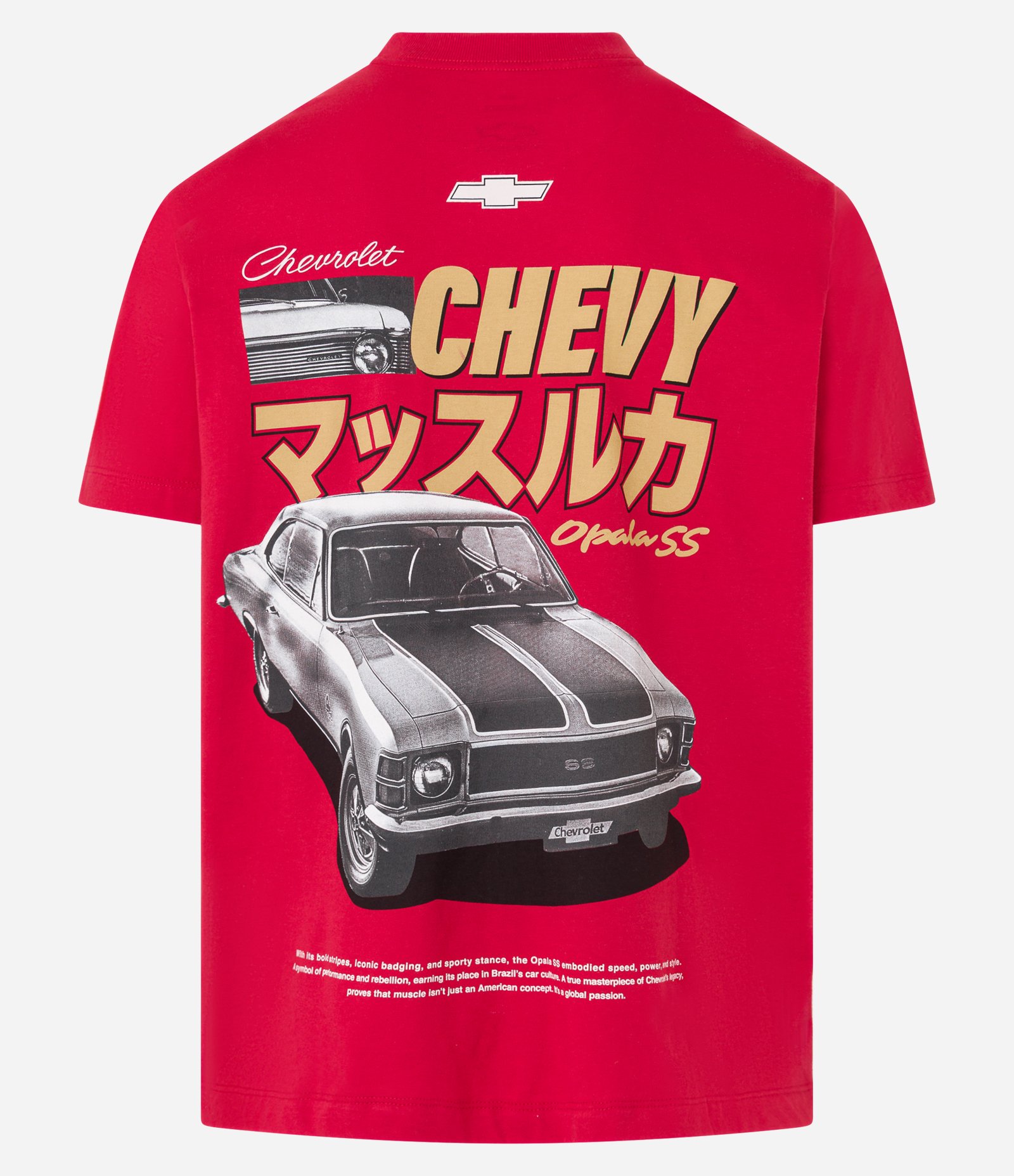 Camiseta Comfort em Algodão com Estampa Chevrolet Vermelho 7