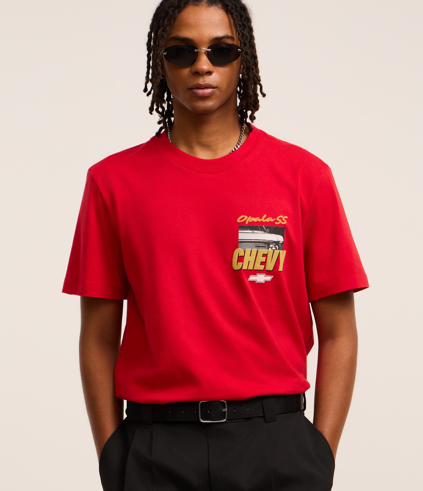 Camiseta Comfort em Algodão com Estampa Chevrolet Vermelho 1