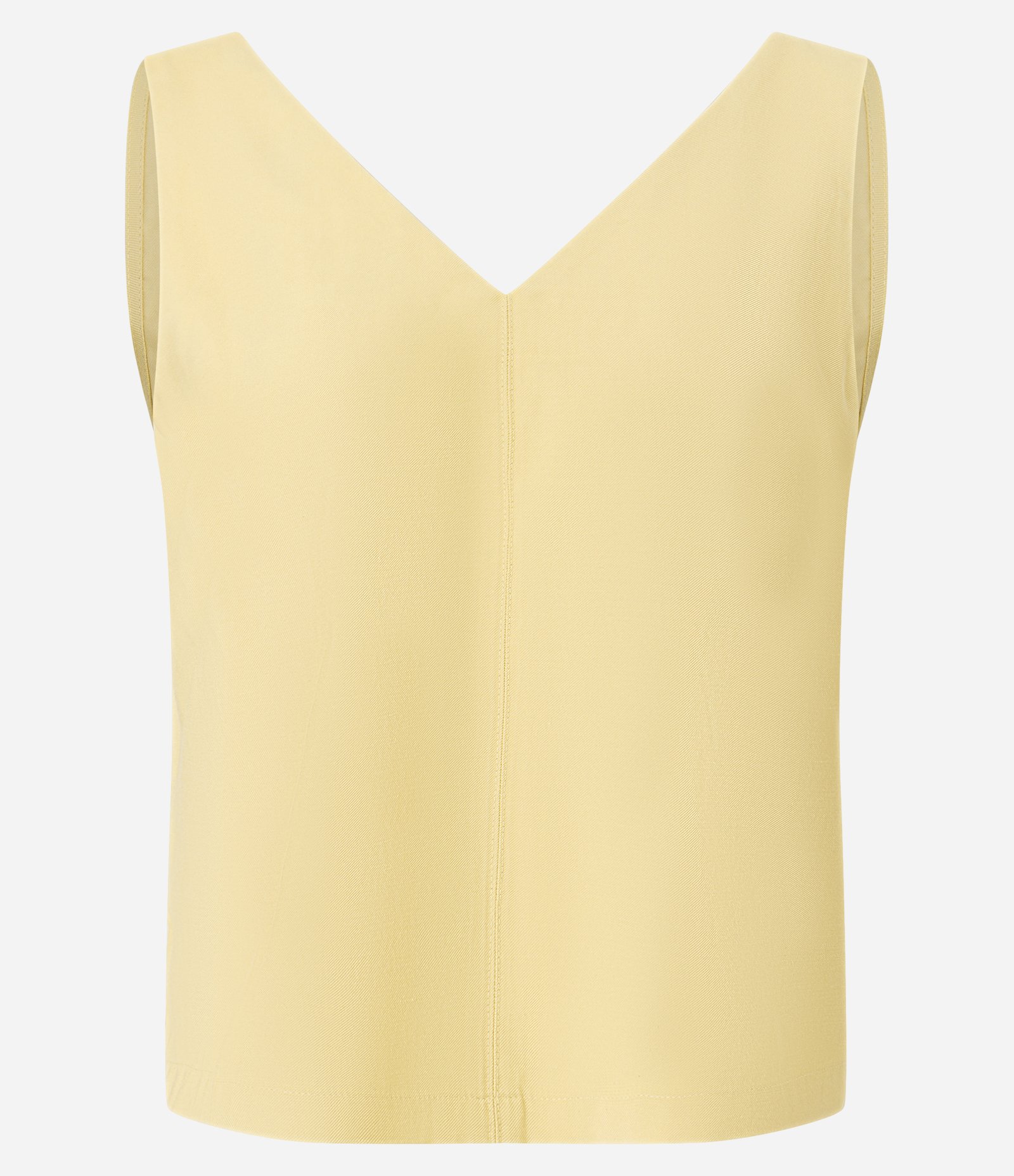 Blusa em Viscose com Decote V e Efeito Sarjado Amarelo 5