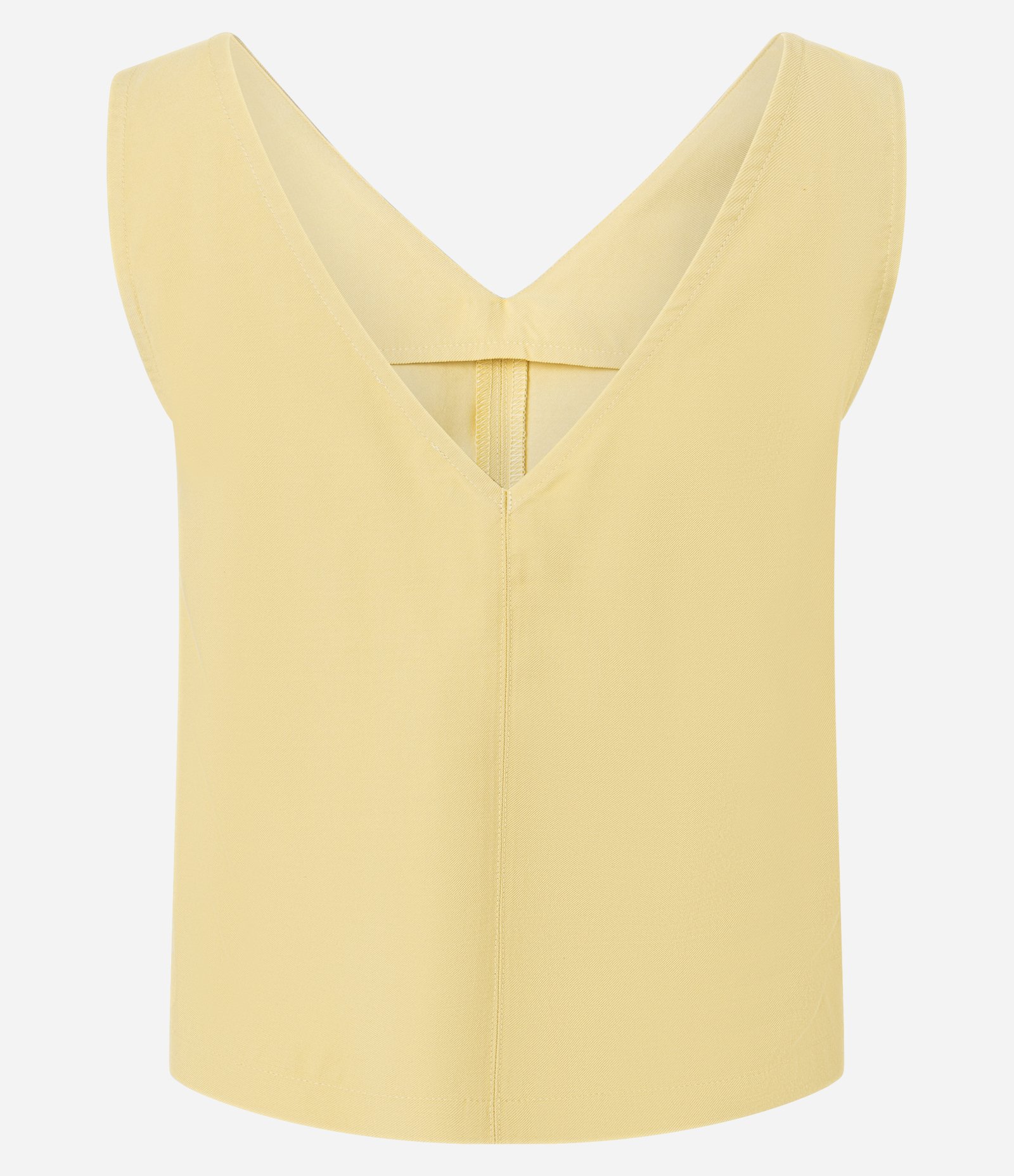 Blusa em Viscose com Decote V e Efeito Sarjado Amarelo 6