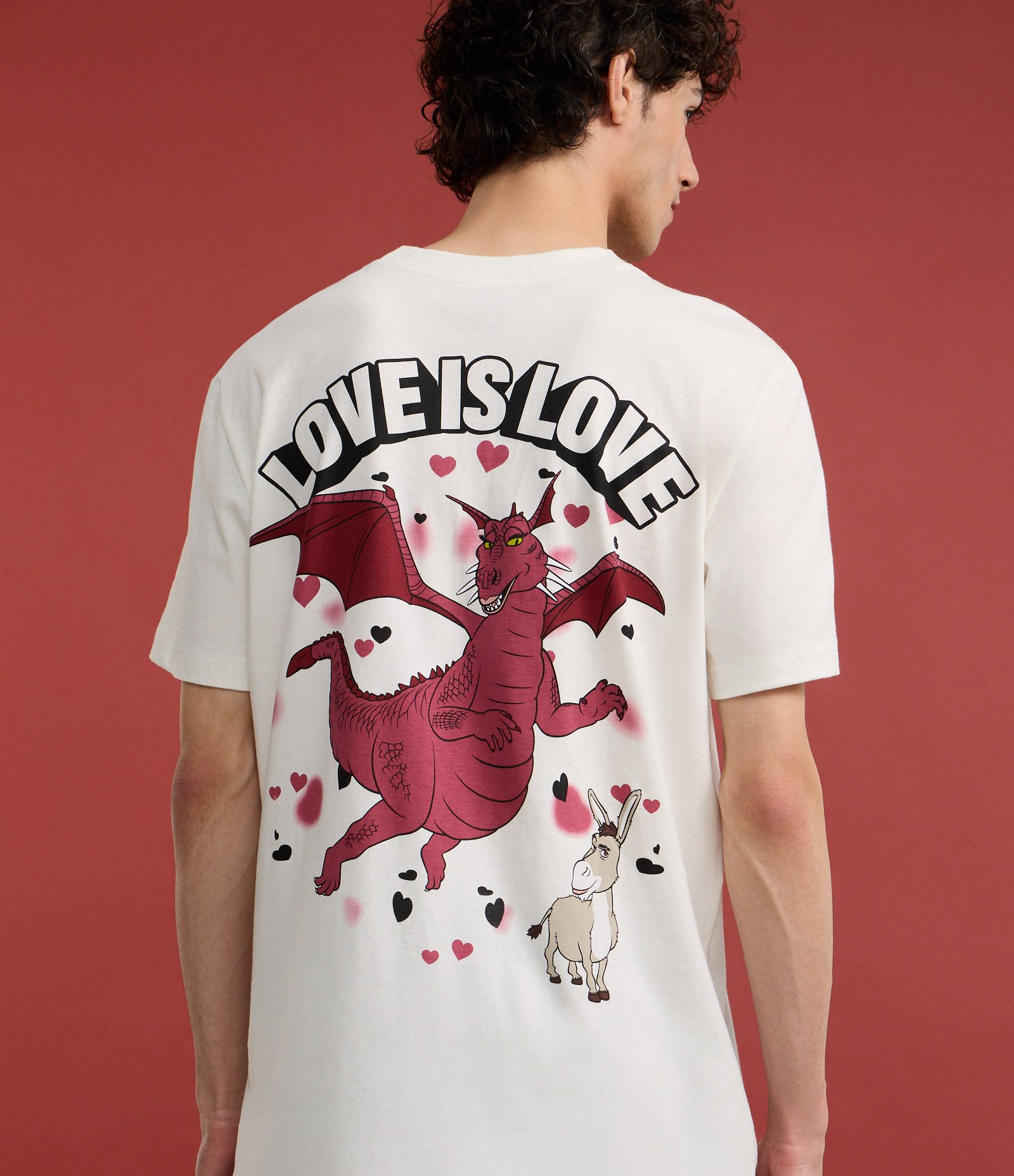 Camiseta Comfort em Algodão com Estampa Shrek e Lettering Love Is Love Branco 1