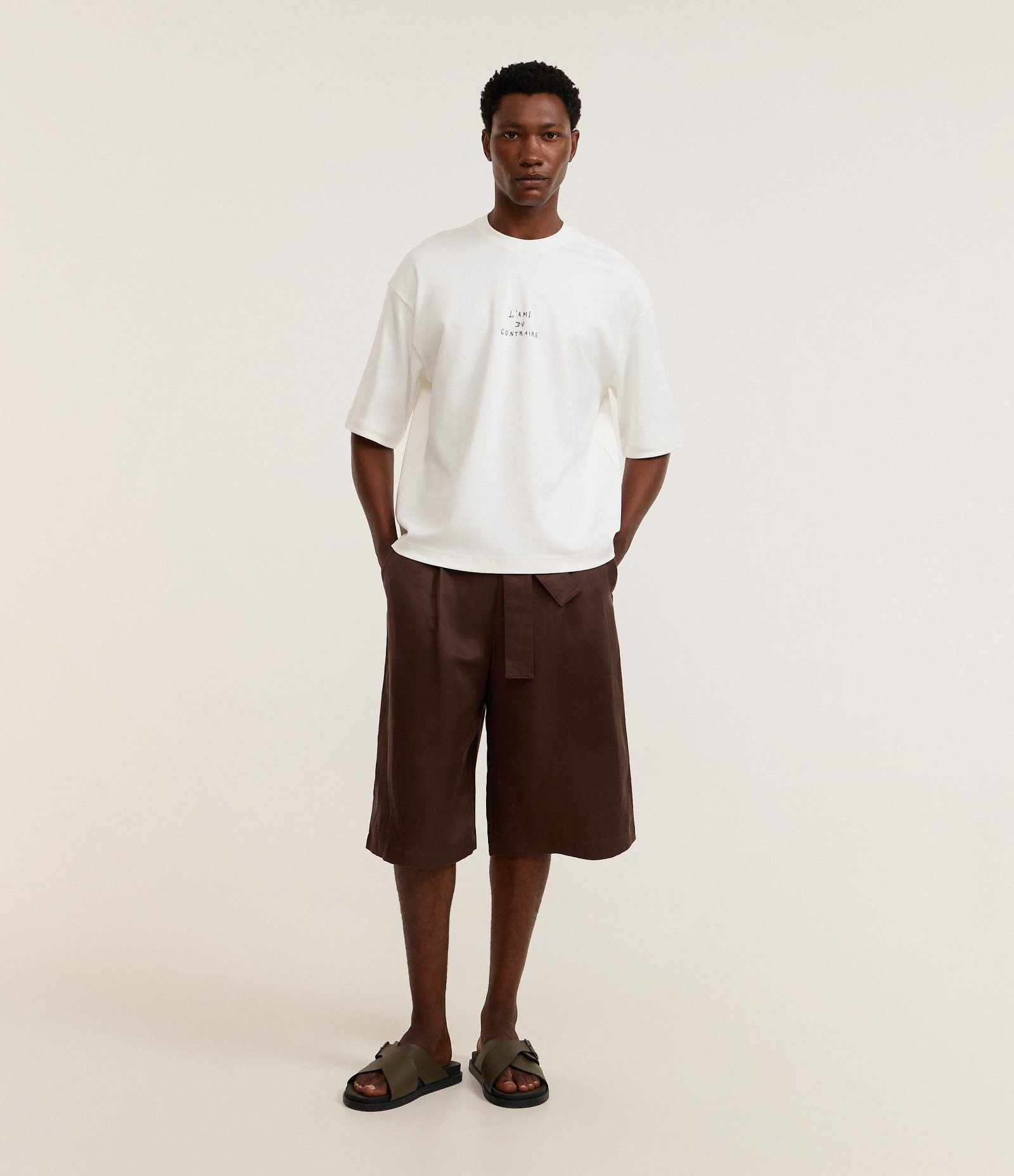 Camiseta Boxy em Cotton com Estampa Frente e Costas Art Noveau Branco 2