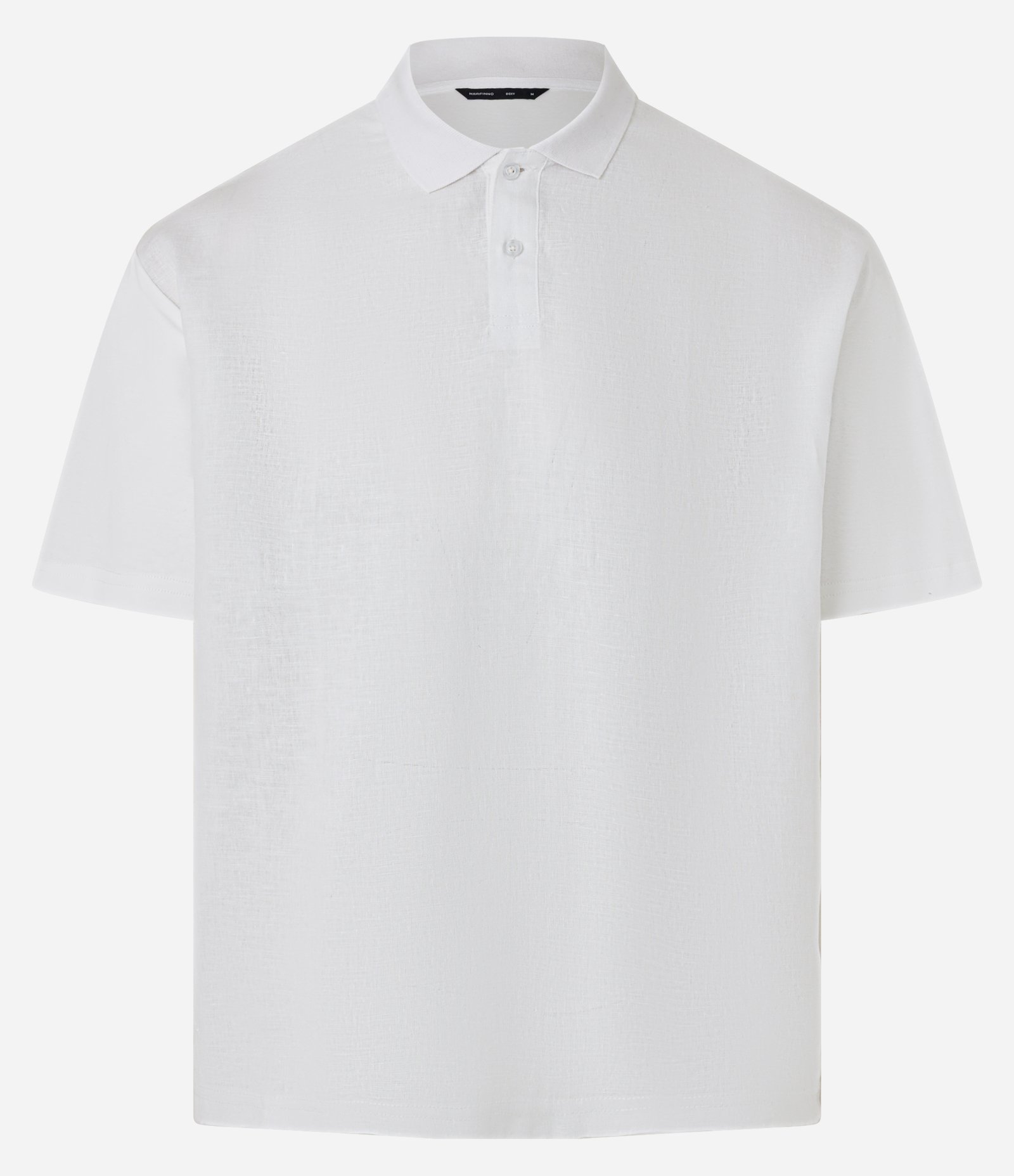Camisa Polo Boxy em Linho e Malhão Branco 5