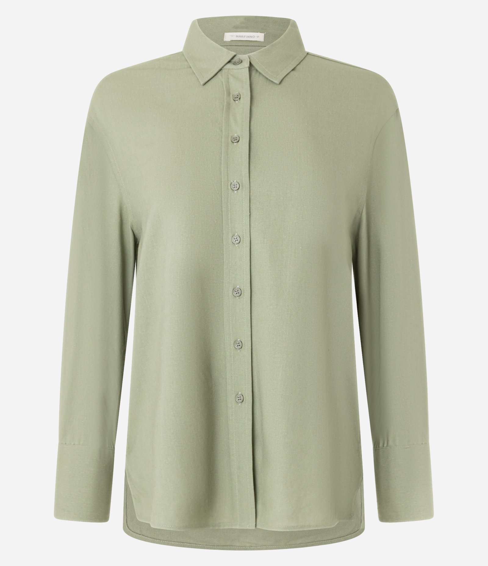 Camisa Viscolinho com Abotoamento Frontal Verde Oliva 5