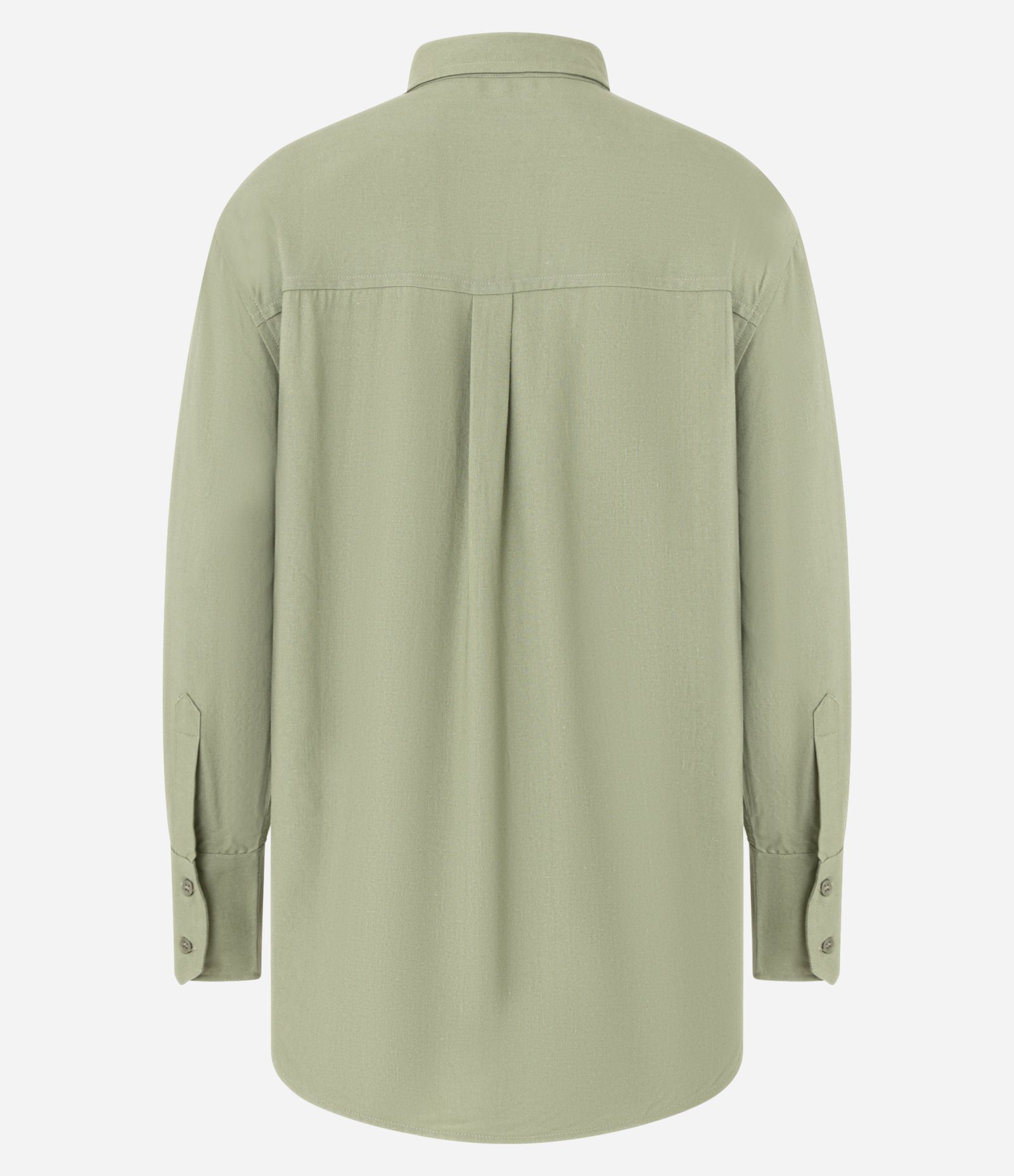 Camisa Viscolinho com Abotoamento Frontal Verde Oliva 6