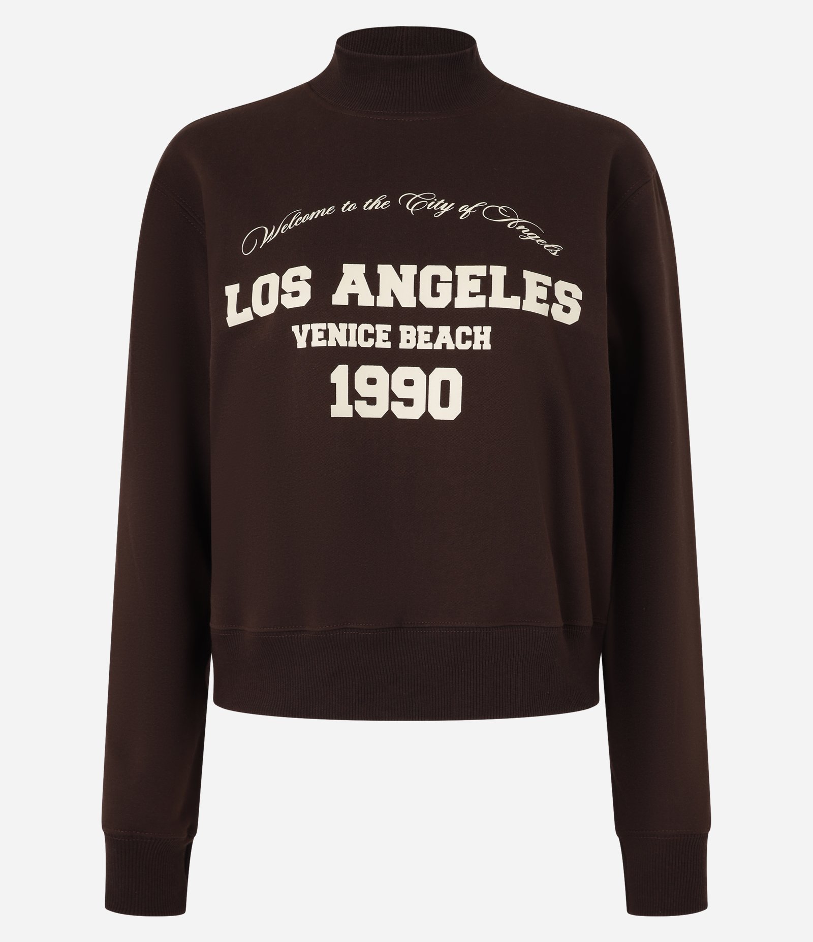 Casaco College em Moletom com Lettering Los Angeles Marrom 1