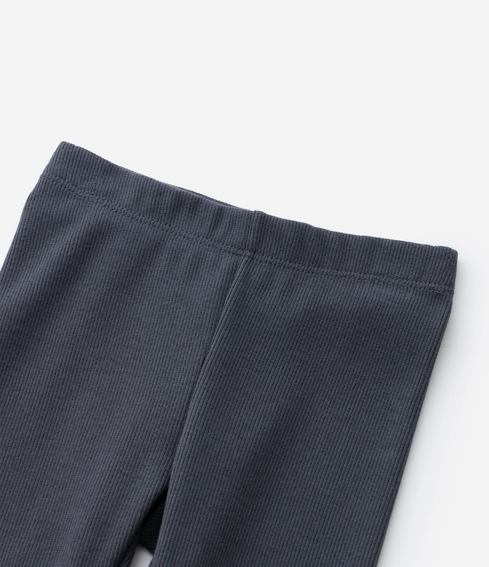 Calça Legging Infantil Canelada com Frufru na Barra - Tam 1 a 6 Anos Cinza 5