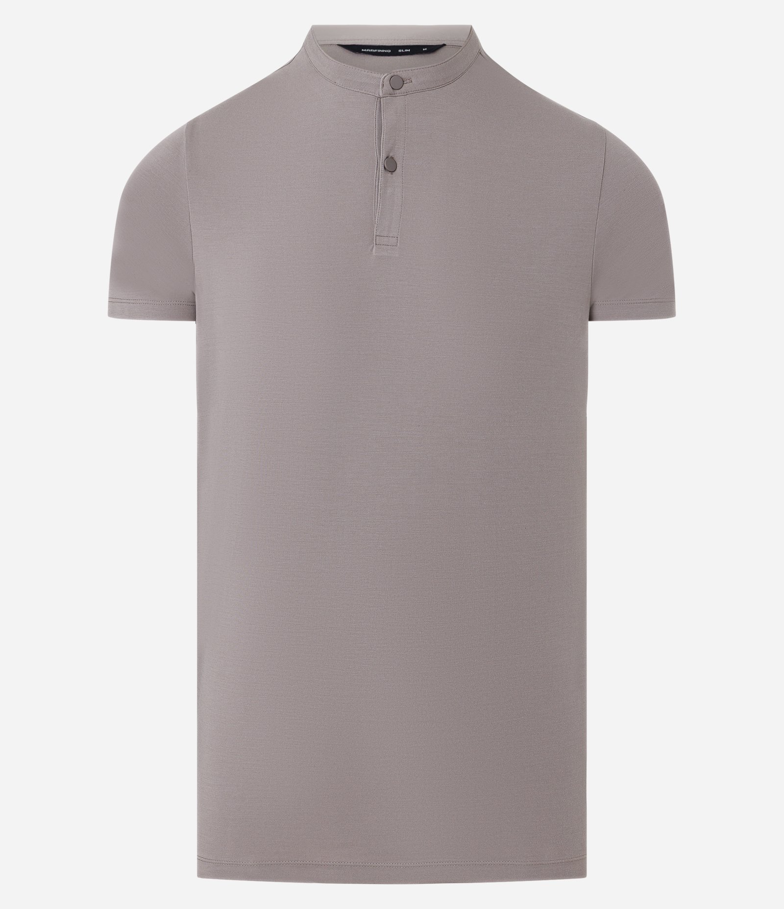 Camiseta Slim em Viscose com Gola Padre Cinza 4