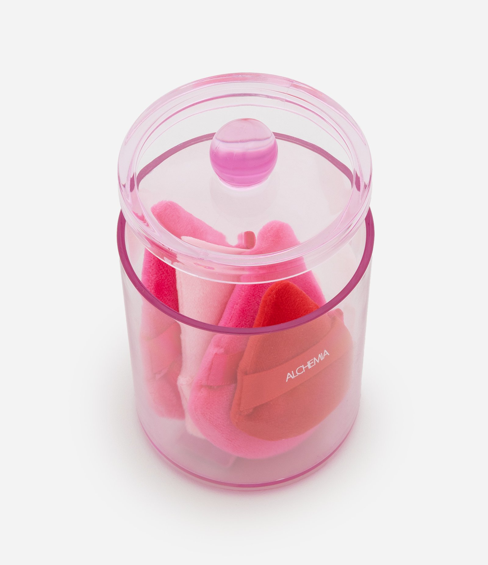 Kit com esponjas de maquiagem e suporte acrílico Alchemia COLORIDO 5