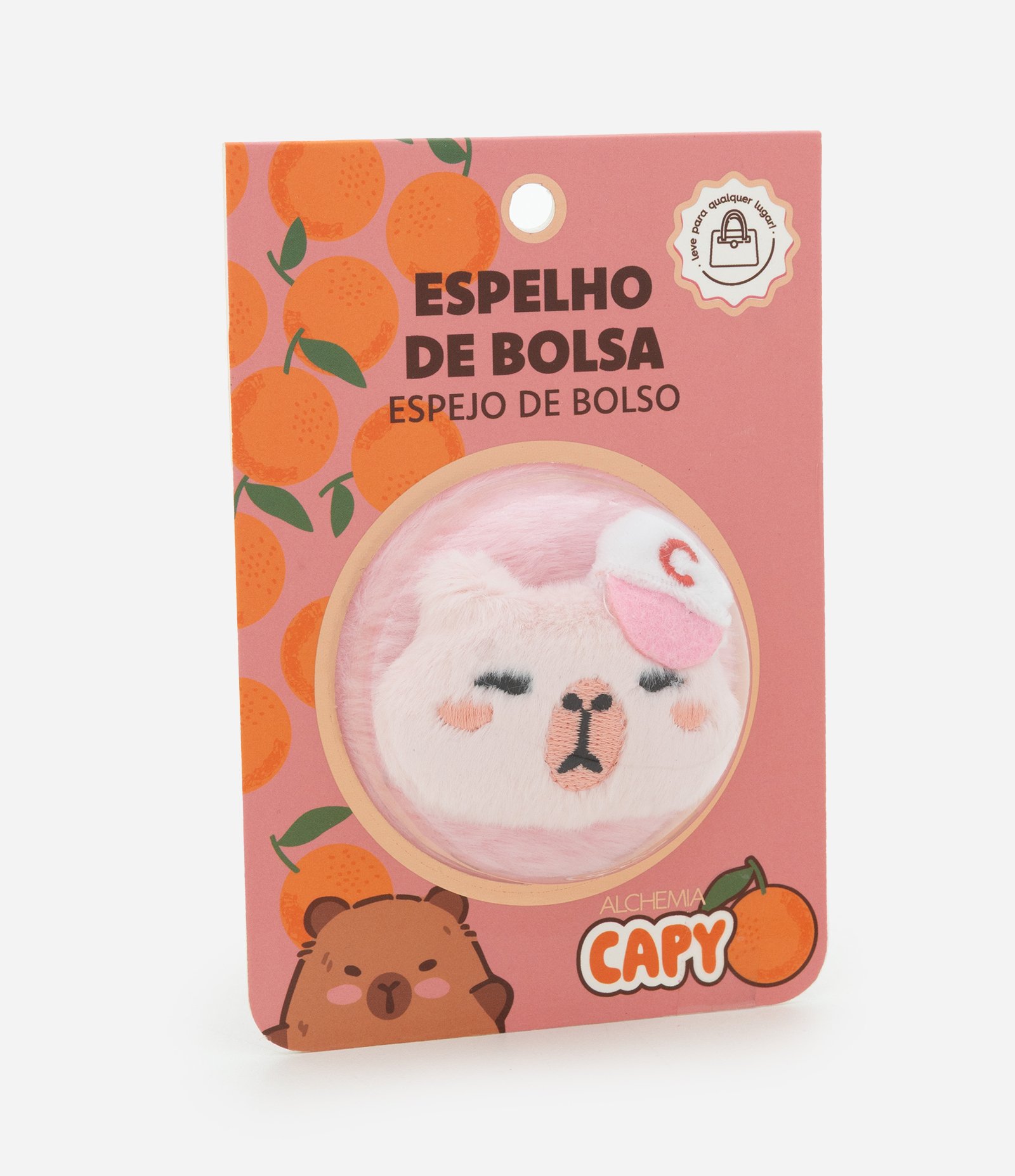 Espelho De Bolsa Pelucia CAPY Alchemia COLORIDO 1