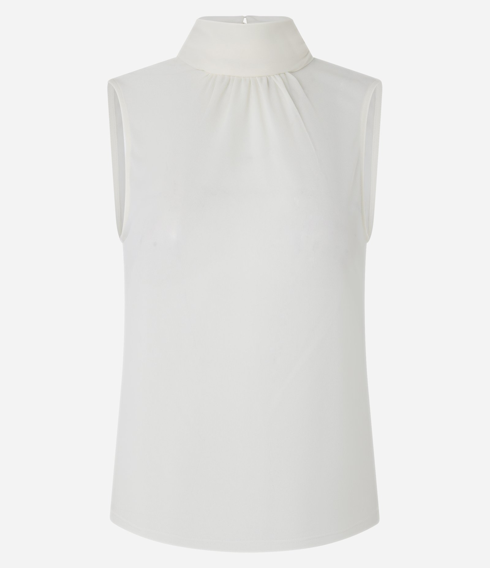 Blusa em Crepe com Lenço para Amarração na Gola Bege 9