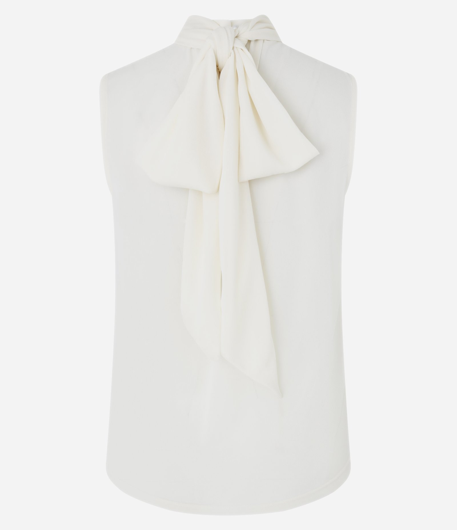 Blusa em Crepe com Lenço para Amarração na Gola Bege 11