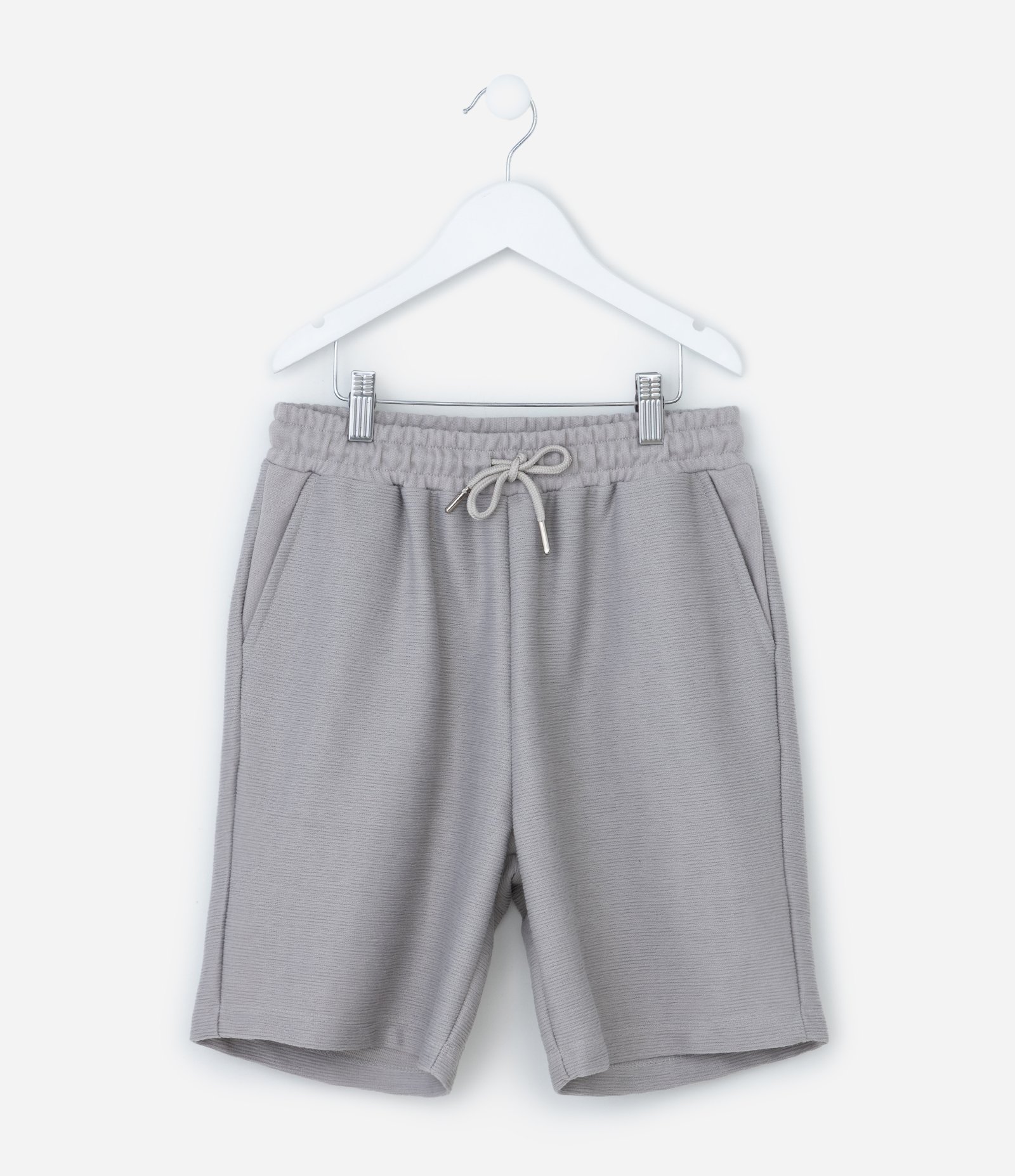 Bermuda Infantil em Moletom Texturizado - Tam 5 a 14 Anos Cinza 1