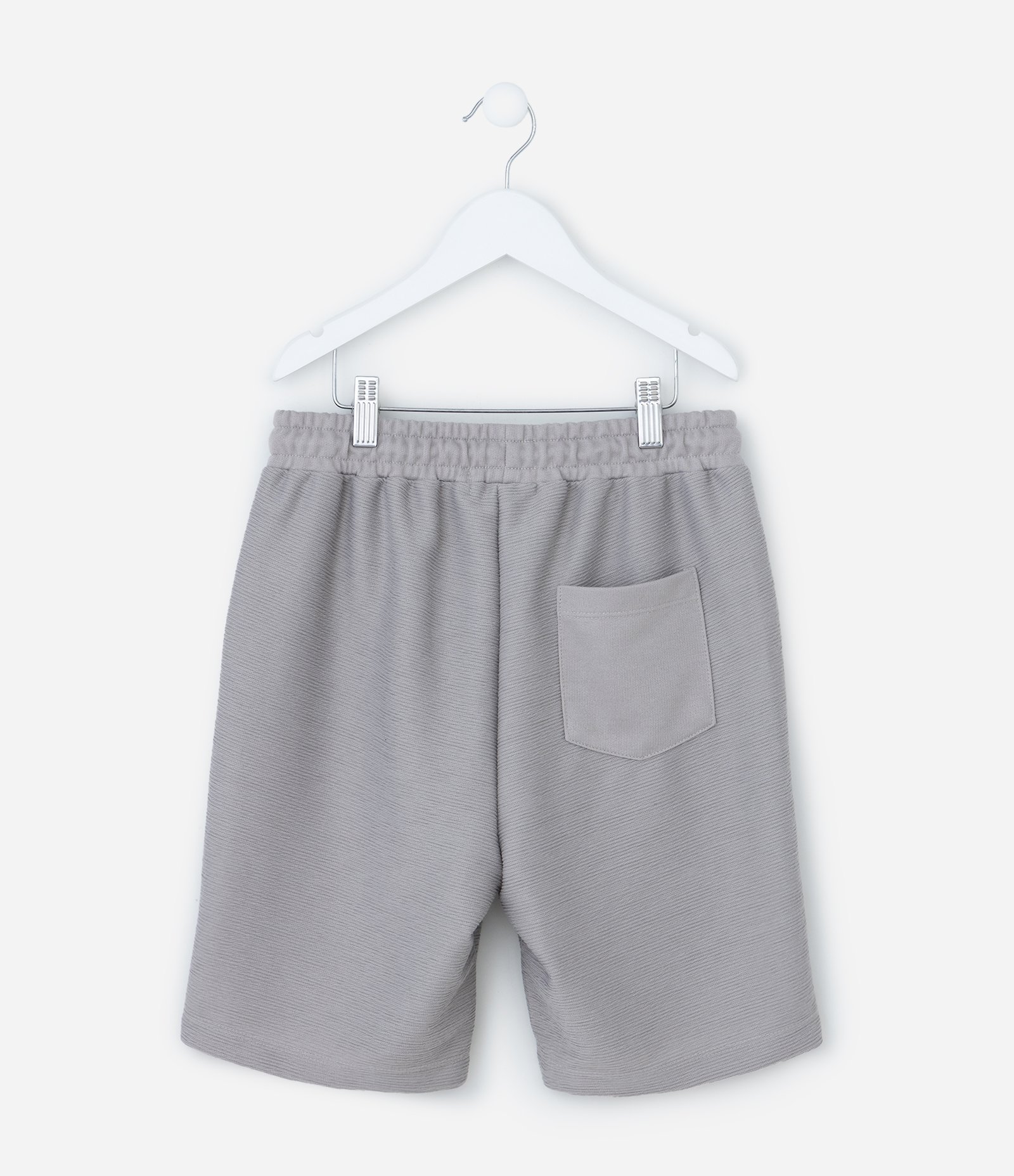 Bermuda Infantil em Moletom Texturizado - Tam 5 a 14 Anos Cinza 2