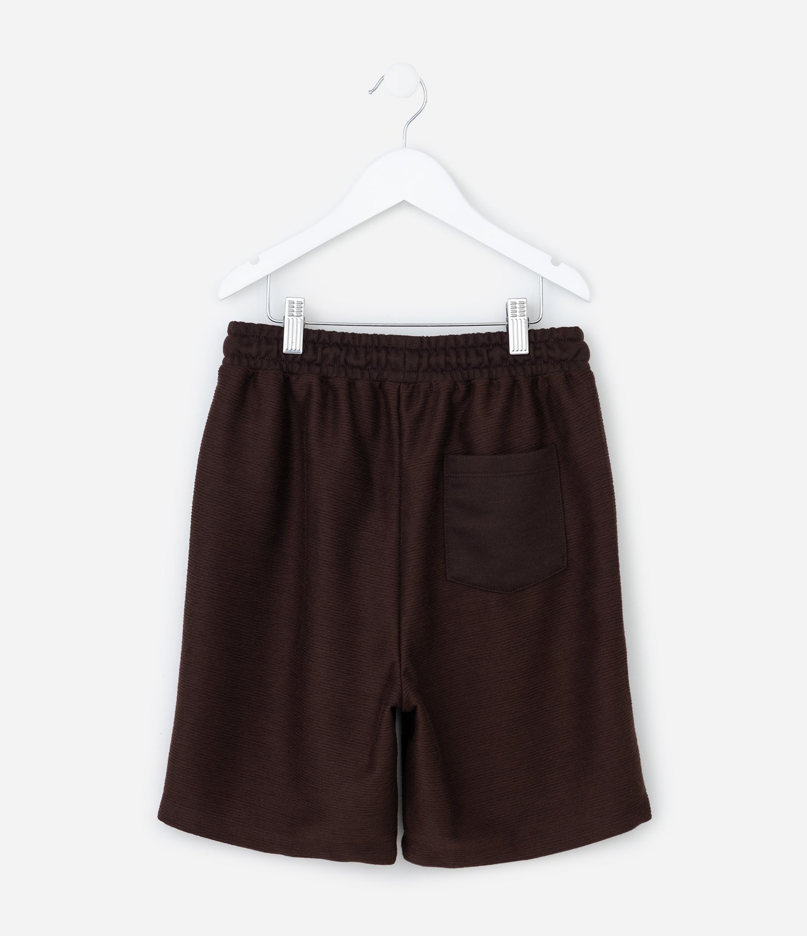 Bermuda Infantil em Moletom Texturizado - Tam 5 a 14 Anos Marrom 2
