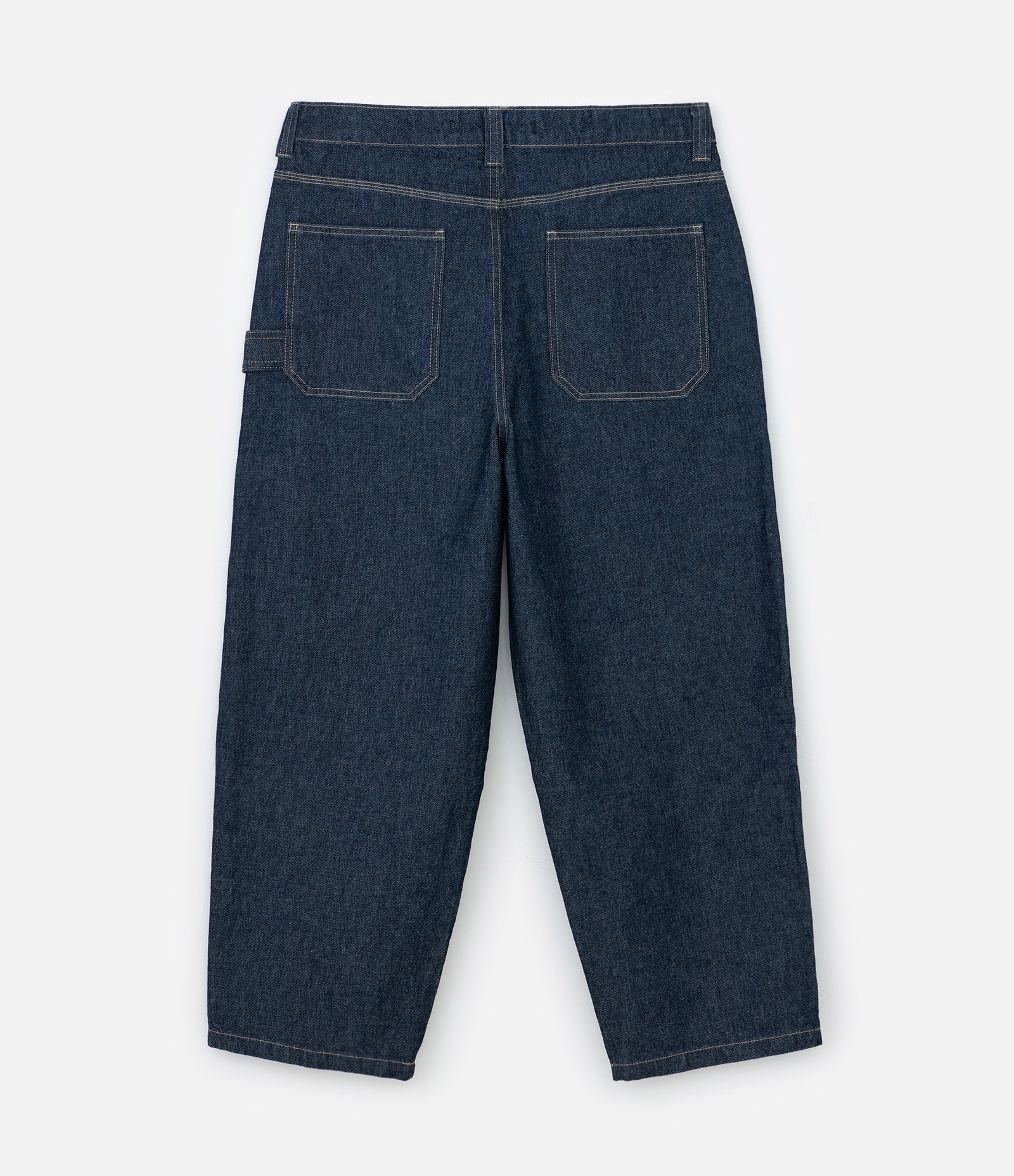 Calça Skater em Jeans com Costuras Contrastantes Azul 6