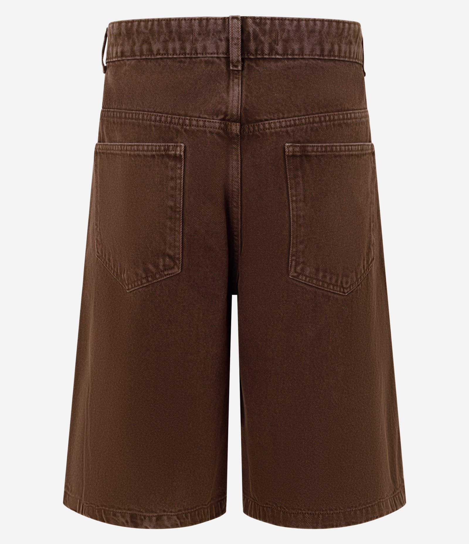 Bermuda Baggy Relaxed em Sarja com Bolsos Marrom 6