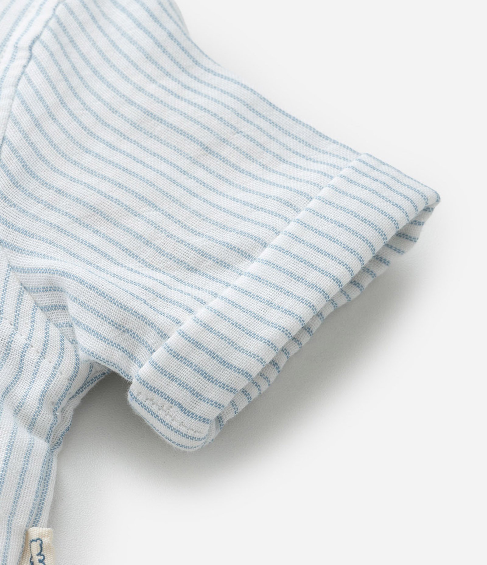 Conjunto Infantil em Tricoline com Estampa de Listras - Tam 0 a 18 Meses Cinza 9