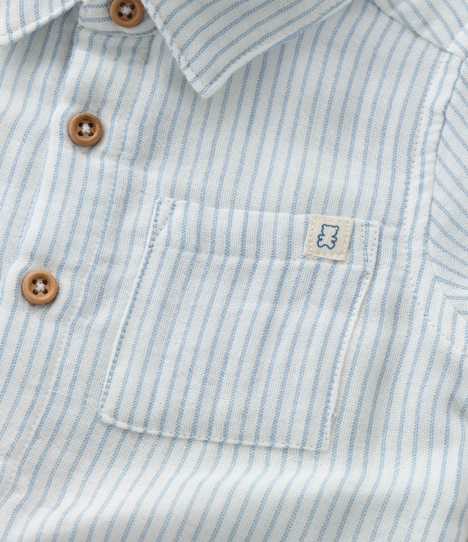 Conjunto Infantil em Tricoline com Estampa de Listras - Tam 0 a 18 Meses Cinza 12