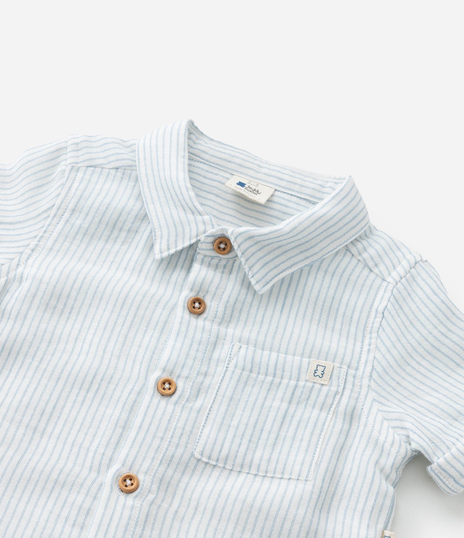 Conjunto Infantil em Tricoline com Estampa de Listras - Tam 0 a 18 Meses Cinza 13