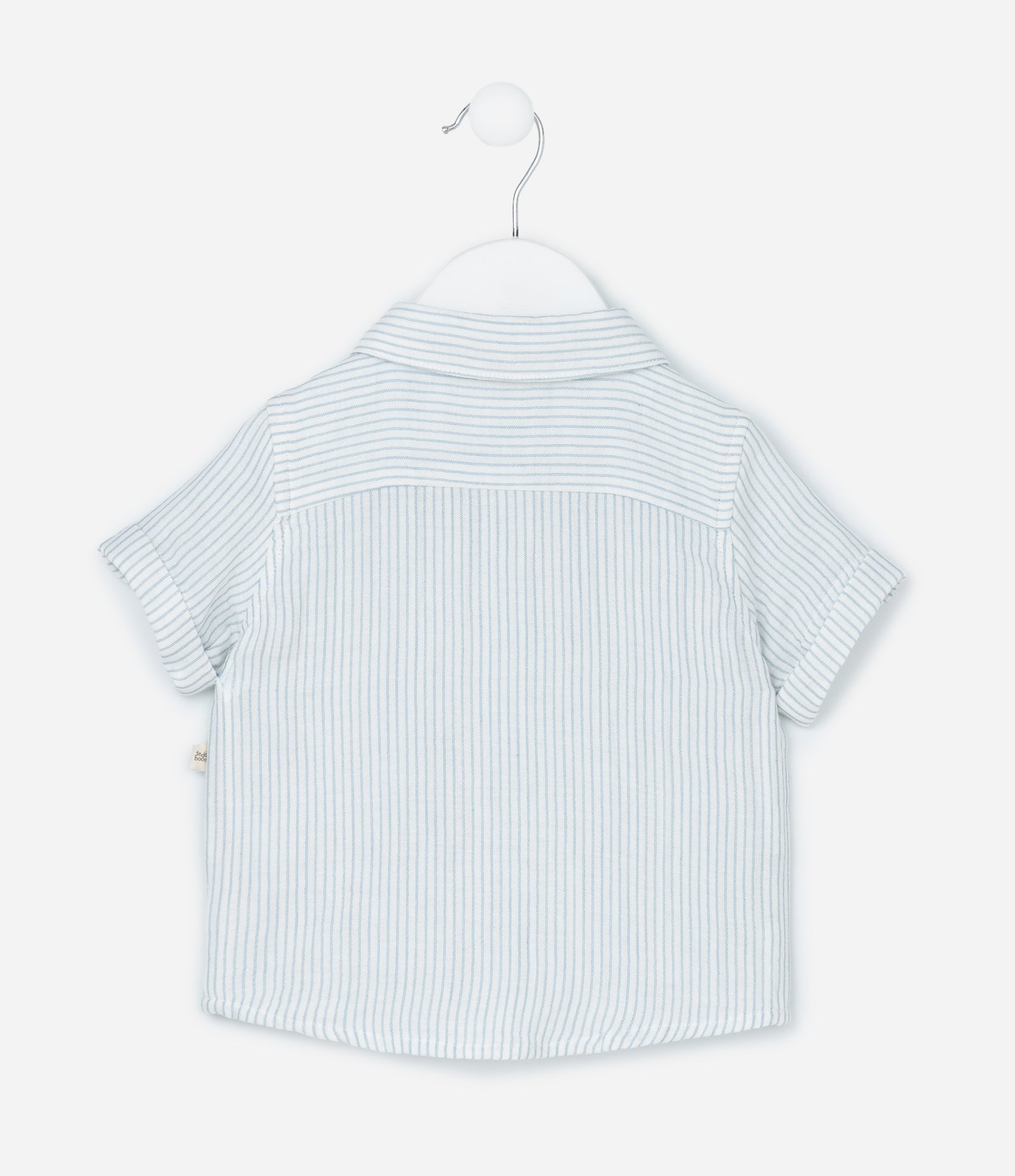 Conjunto Infantil em Tricoline com Estampa de Listras - Tam 0 a 18 Meses Cinza 3