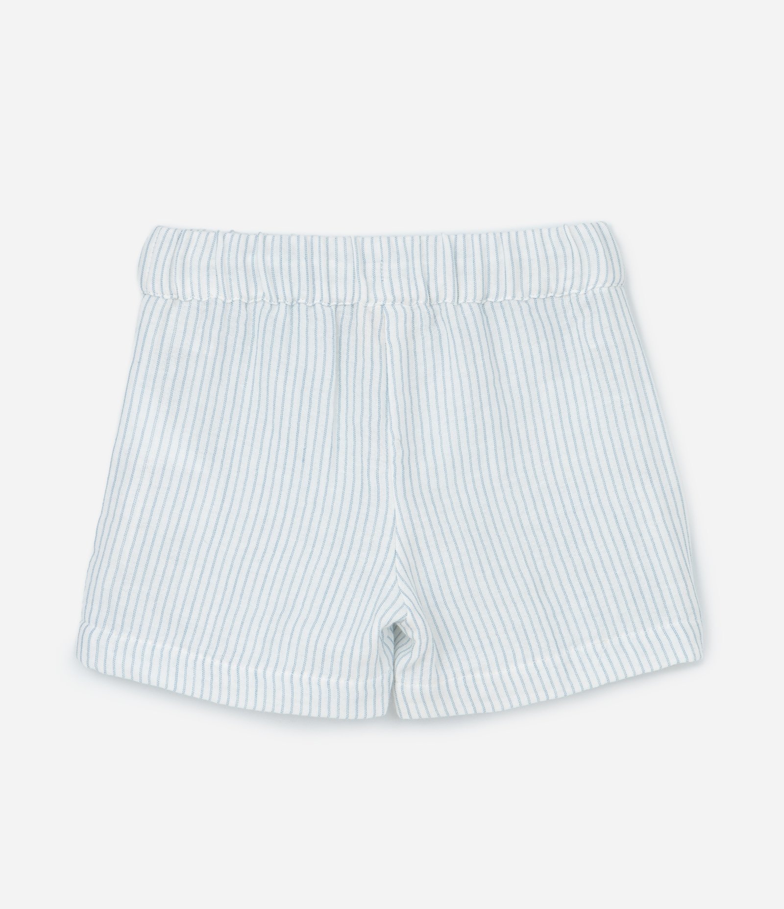 Conjunto Infantil em Tricoline com Estampa de Listras - Tam 0 a 18 Meses Cinza 5