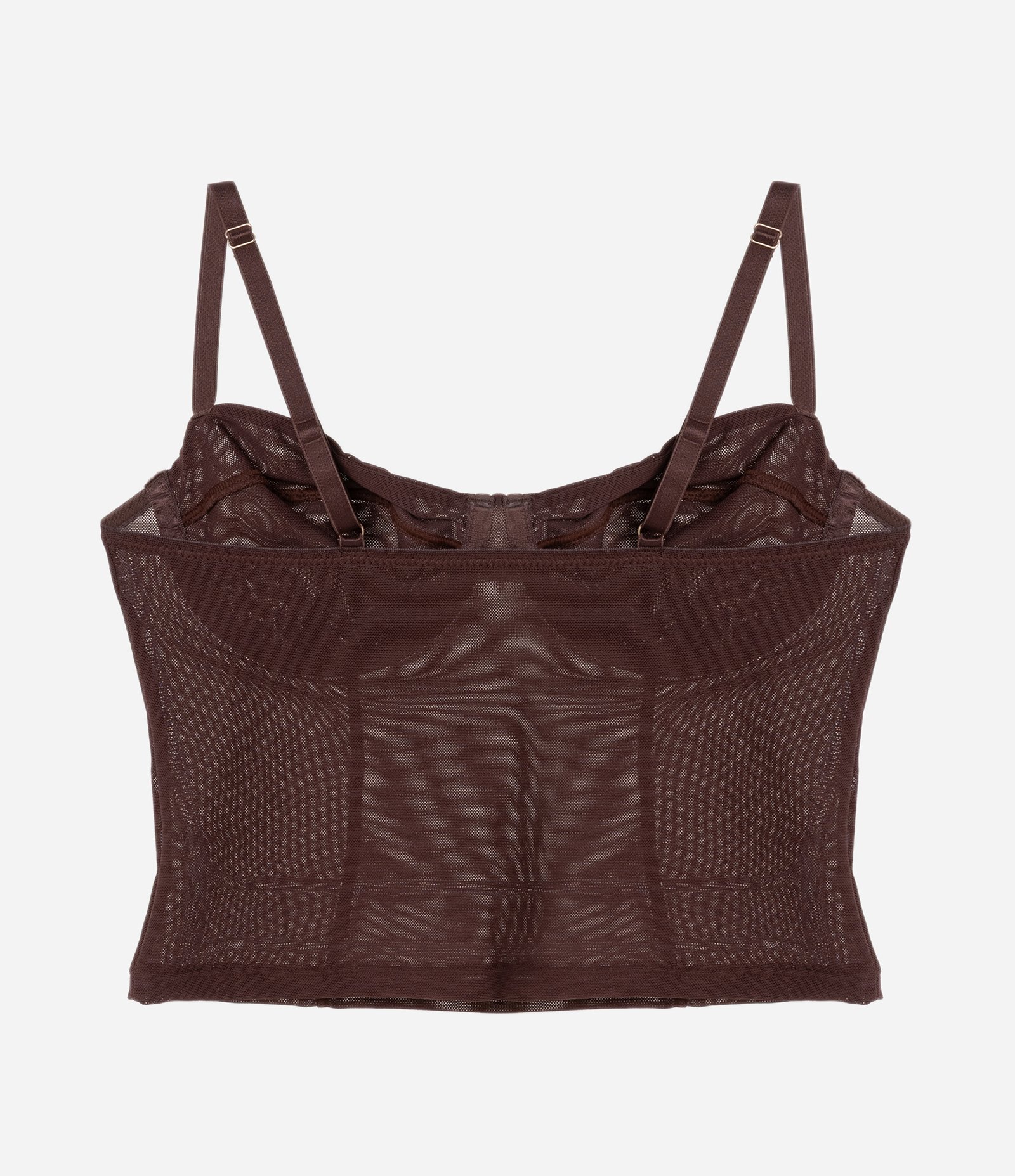 Corset sem Bojo em Tule Marrom 6