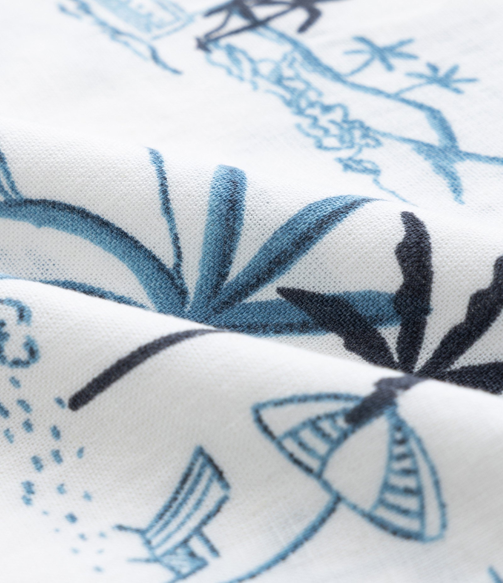 Camisa Infantil com Estampa Coqueiros - Tam 5 a 14 Anos Branco/Azul 3