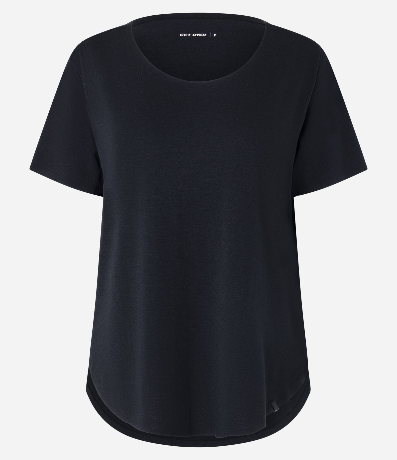 Camiseta Oversized Esportiva em Microfibra com Barra Arredondada Preto 5