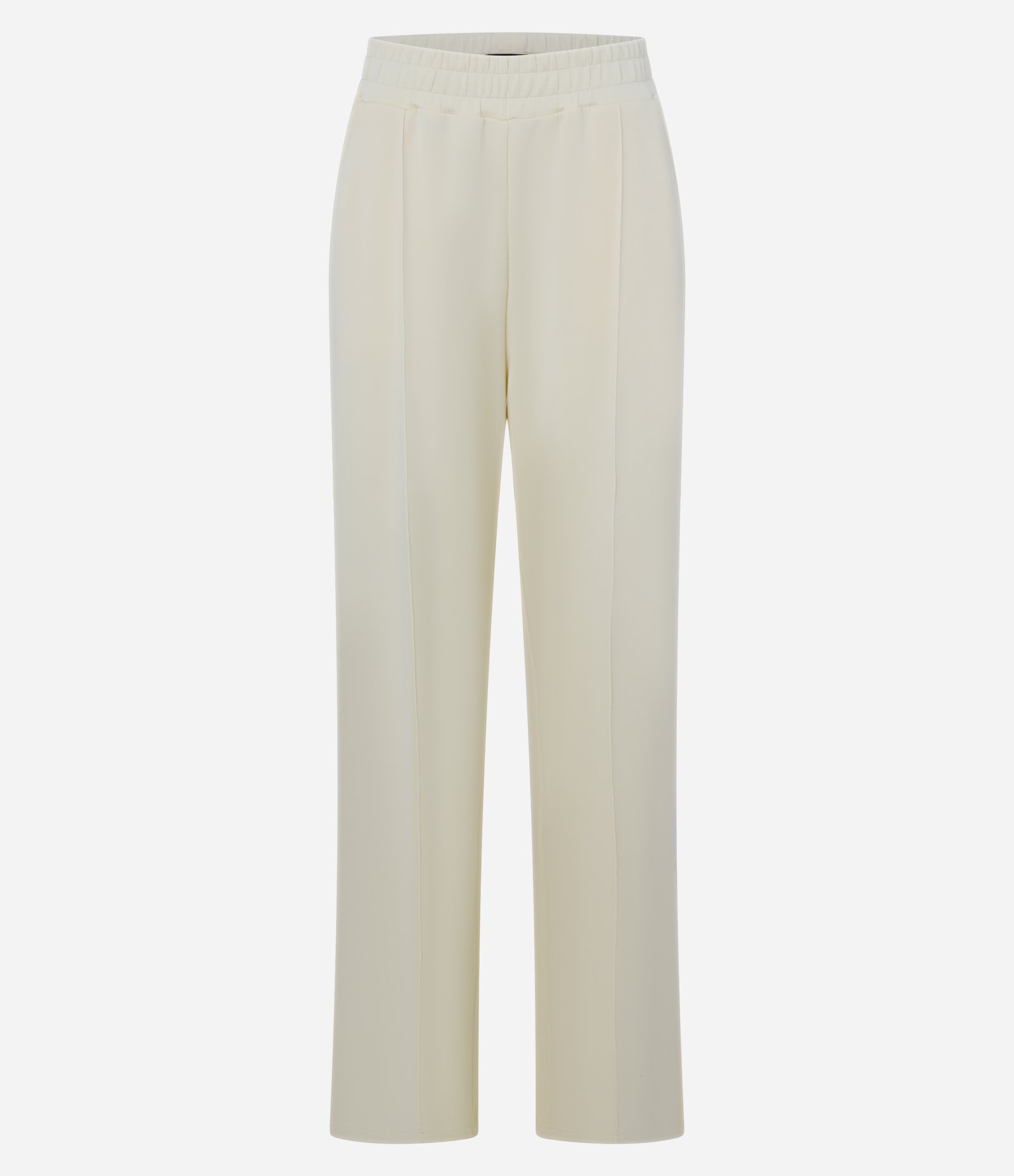 Calça Reta Esportiva em Meia Malha com Fenda Lateral Amarelo Manteiga 5