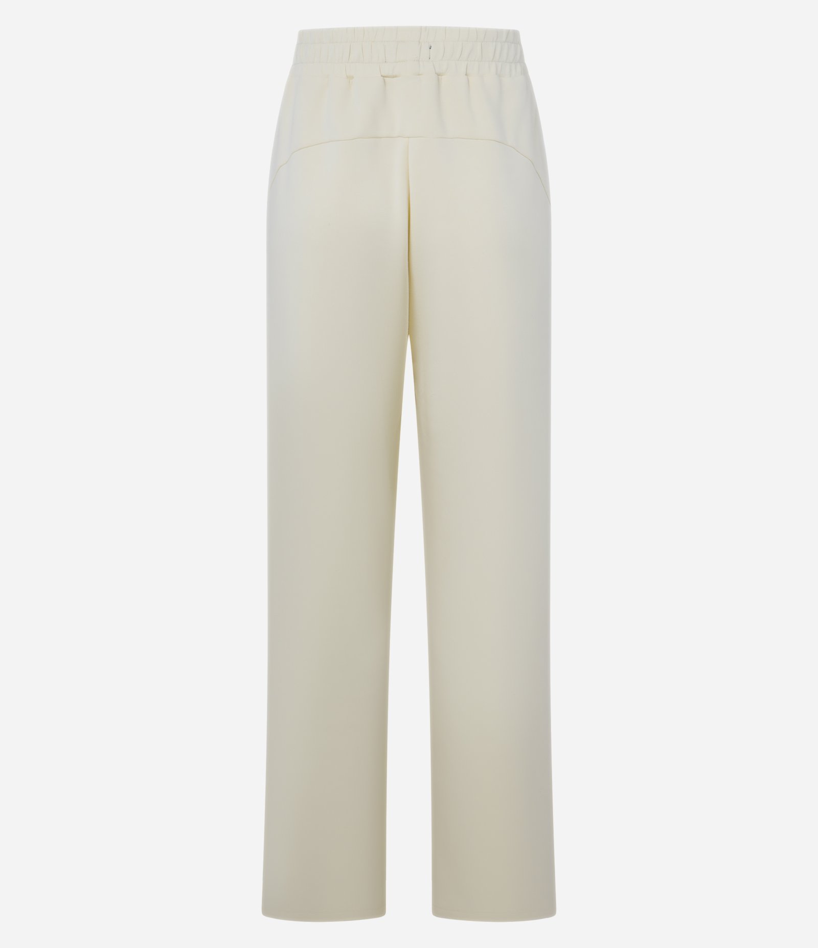 Calça Reta Esportiva em Meia Malha com Fenda Lateral Amarelo Manteiga 6