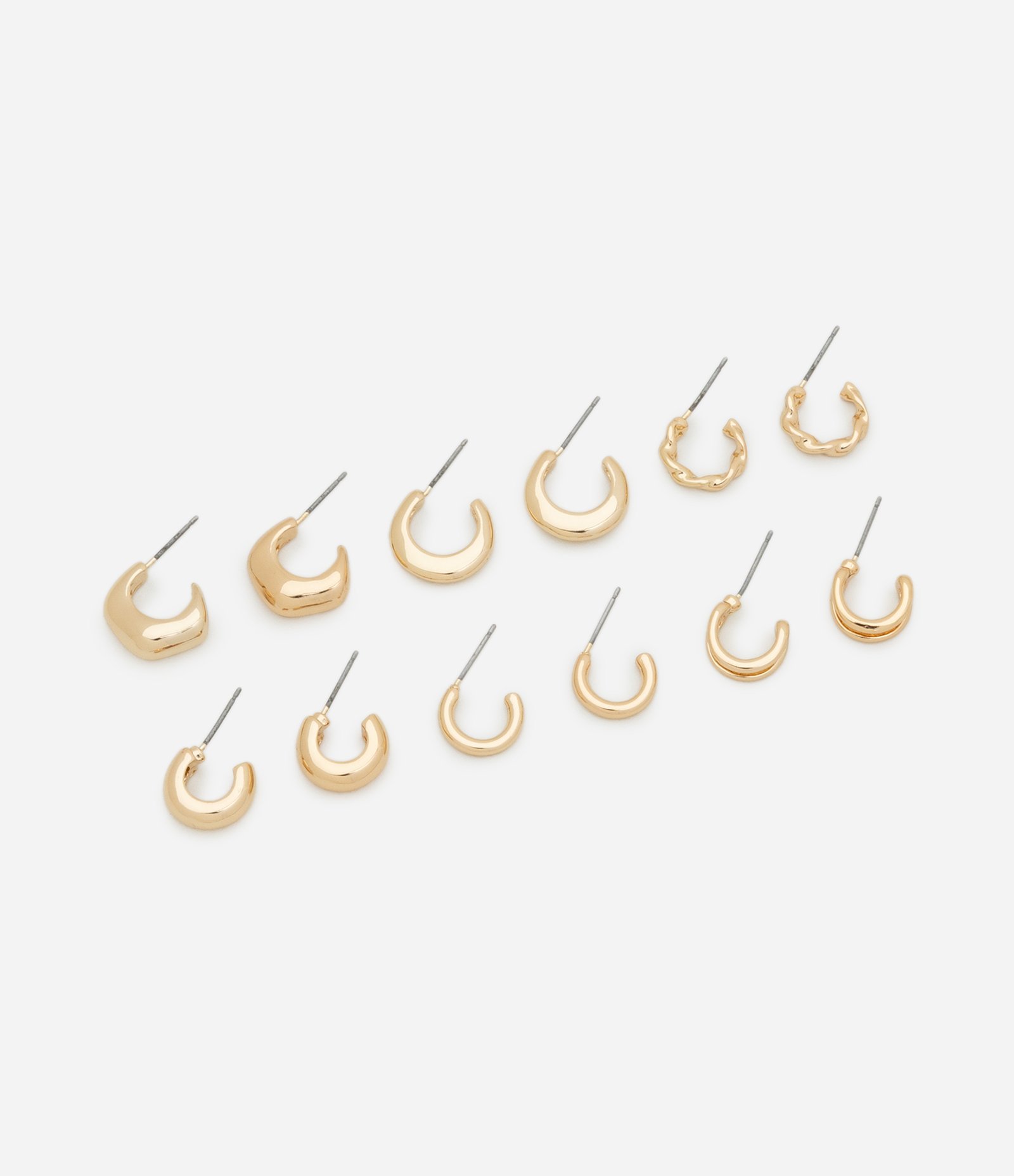 Kit 06 Brinco Argolas Diversas Dourado 1