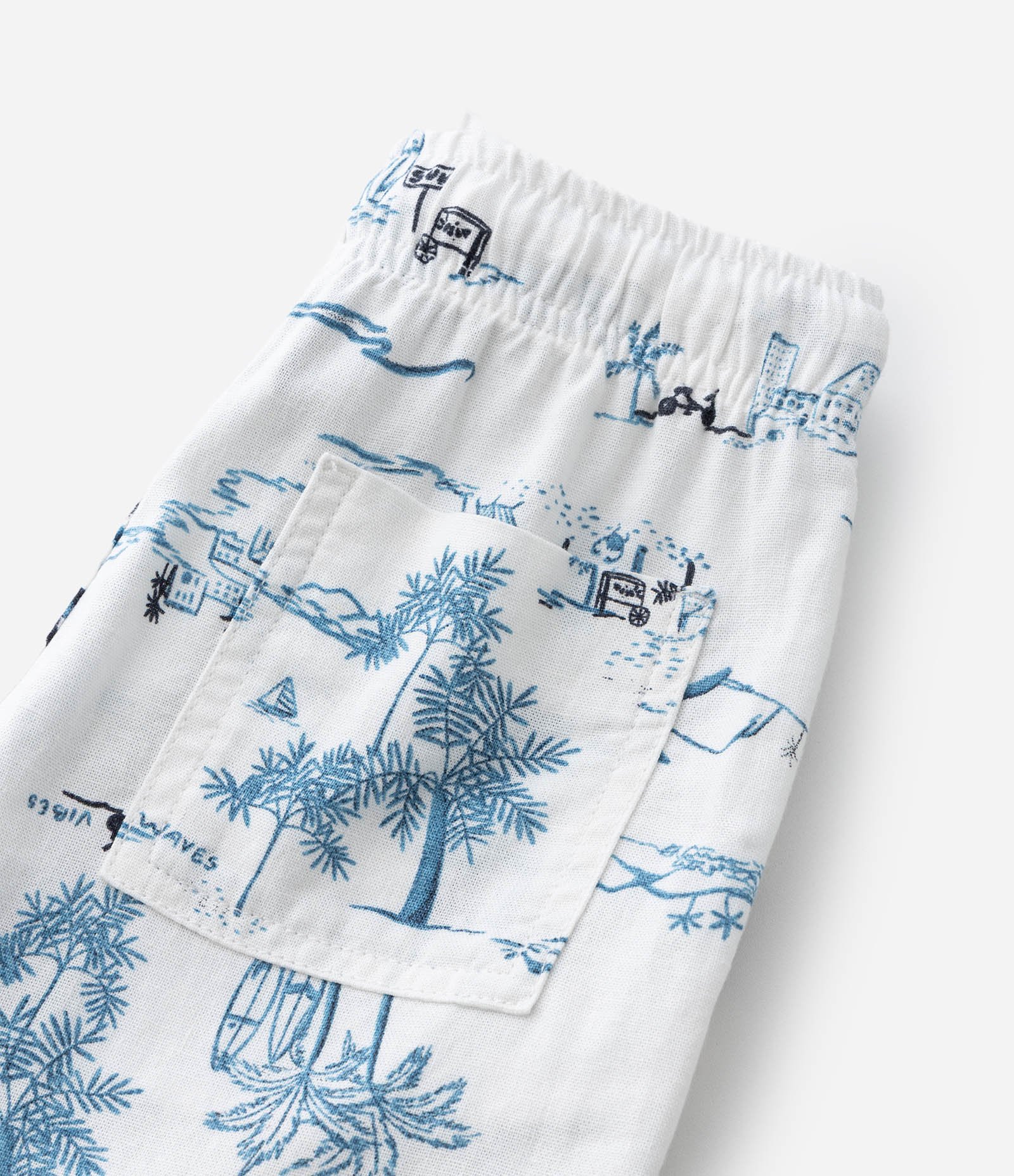 Bermuda Infantil de Banho em Viscolinho com Estampa de Praia - Tam 5 a 14 Anos Branco 6