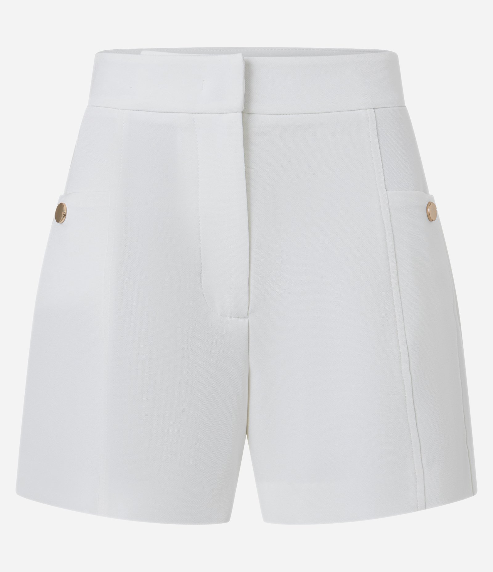 Short Alfaitado Cintura Alta com Bolsos Laterais Branco 3