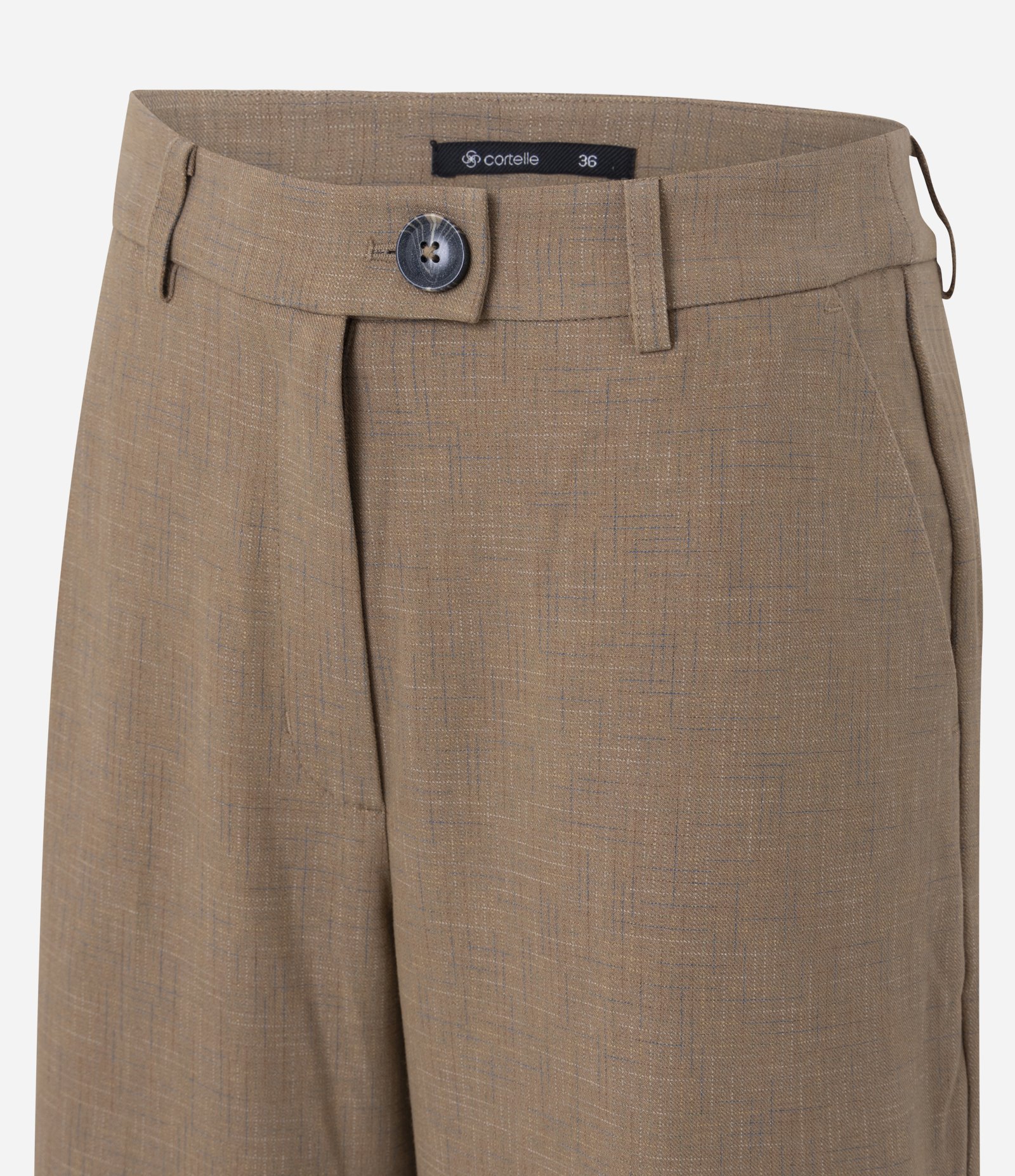 Calça Wide Leg Alfaiatada com Estampa Xadrez Pontilhada Marrom 9