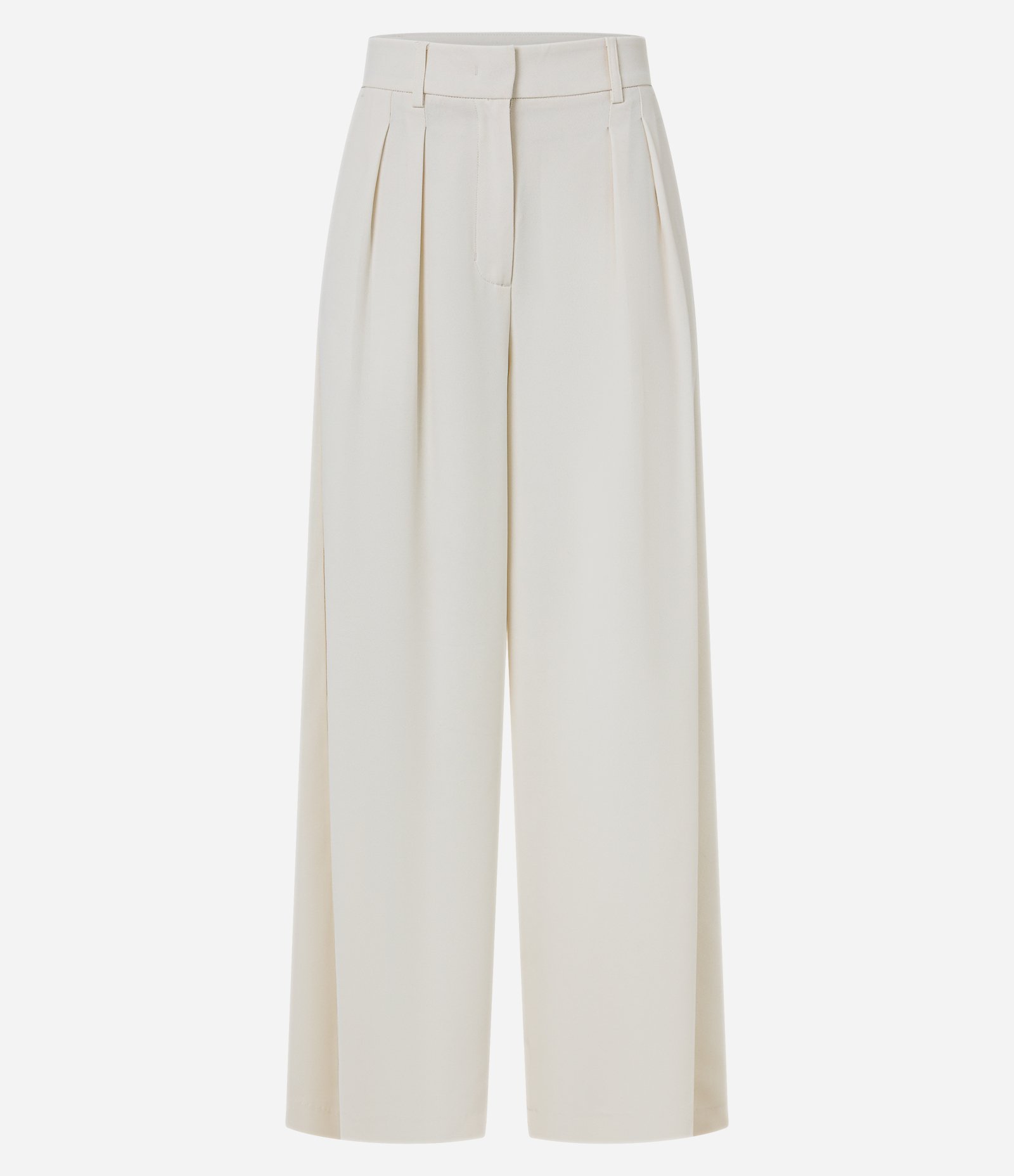 Calça Pantalona Alfaiatada com Pregas Bege 7