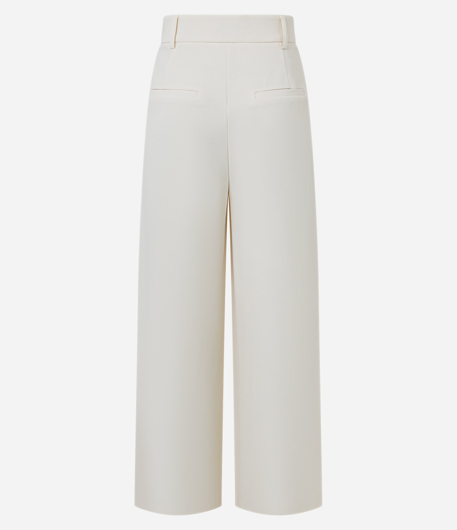 Calça Pantalona Alfaiatada com Pregas Bege 8