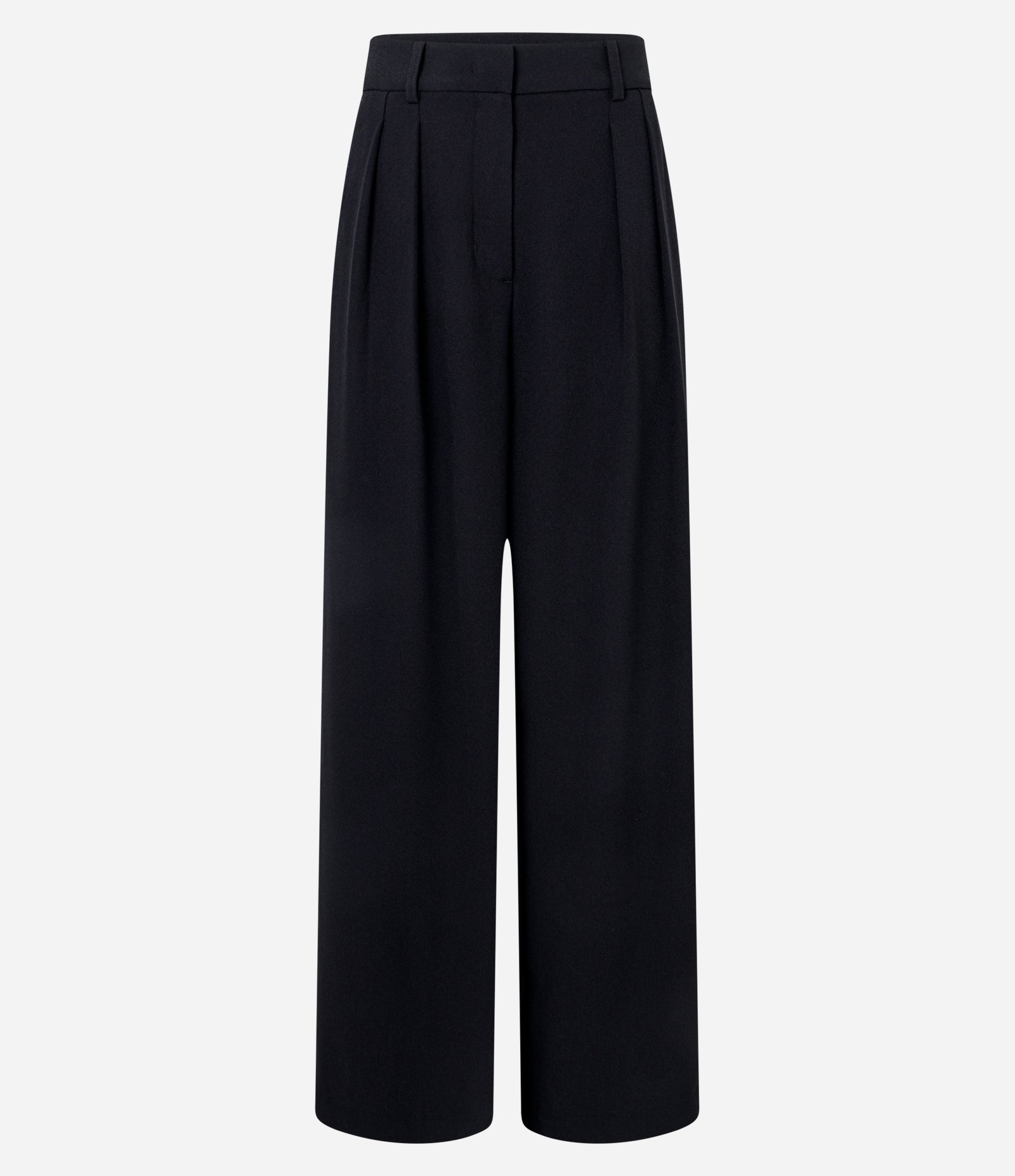 Calça Pantalona Alfaiatada com Pregas Preto 5