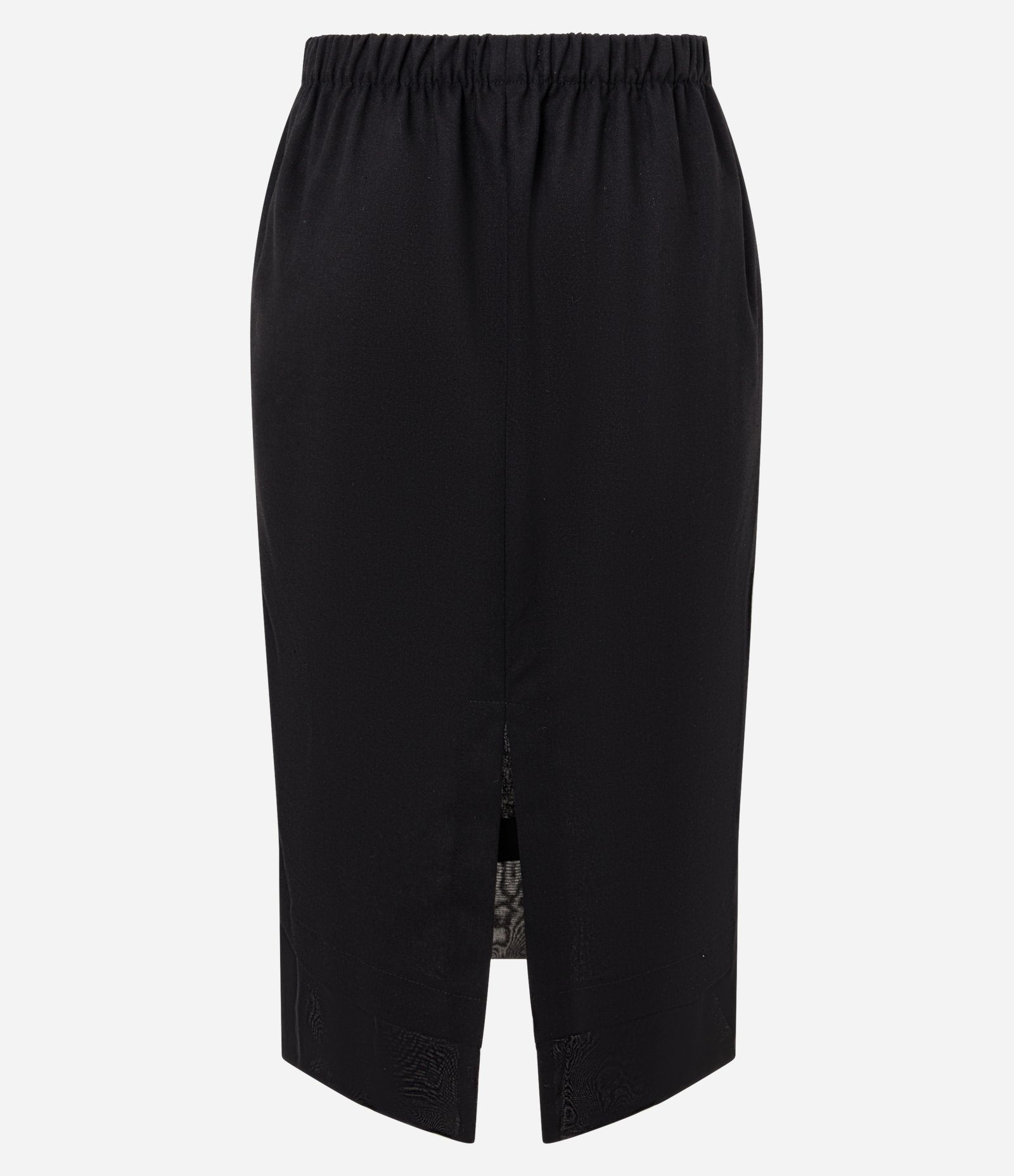 Saia Midi em Viscose com Sobreposição e Transparência Preto 7