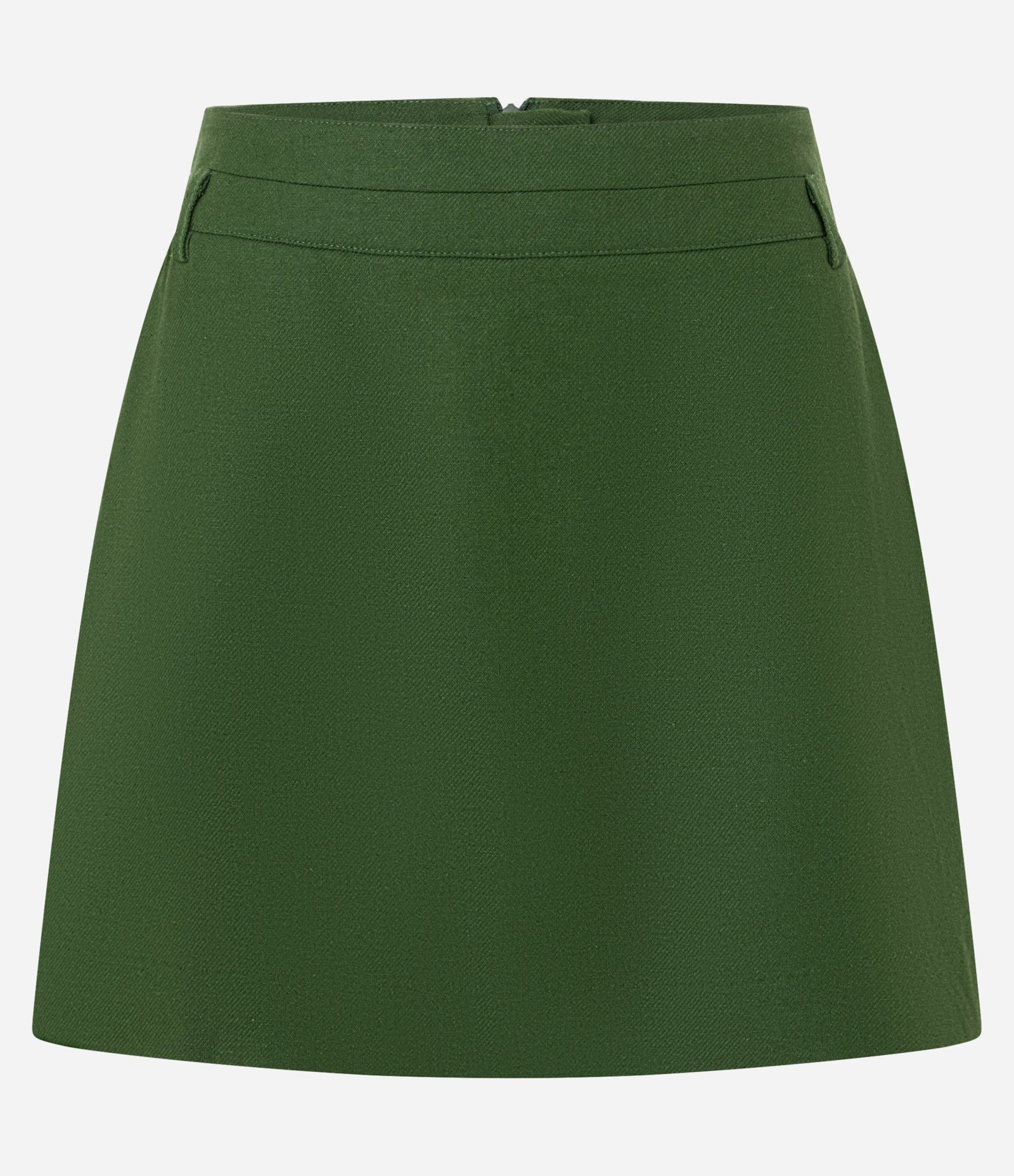 Short Saia Alfaiatado Cintura Alta em Viscolinho Verde 5