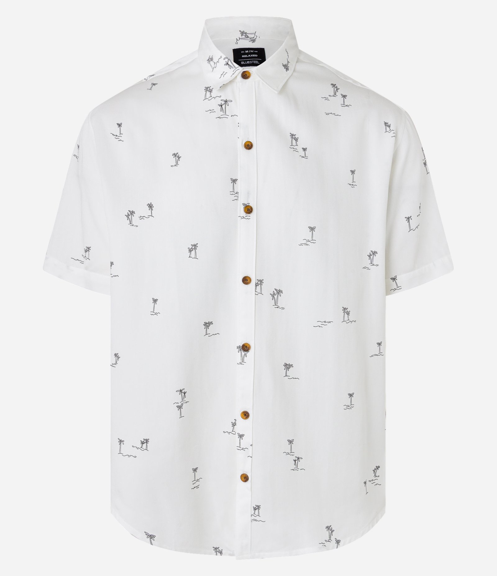 Camisa Relaxed em Viscose com Estampa de Coqueiros Branco 5