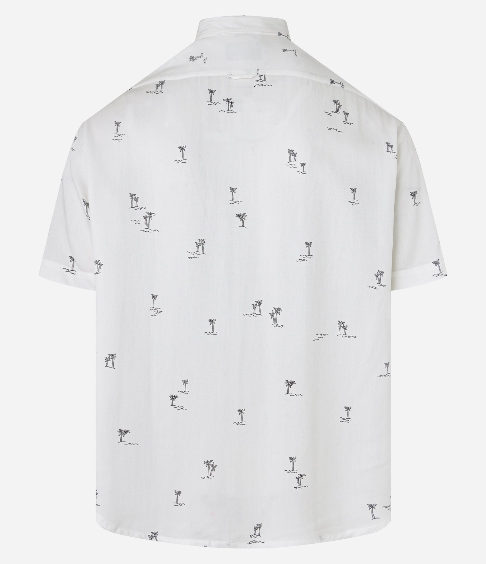Camisa Relaxed em Viscose com Estampa de Coqueiros Branco 6