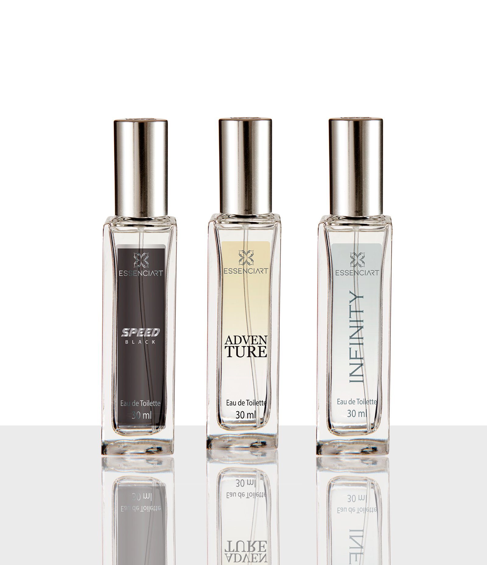 Kit Perfumed Essenciart Masculino Adventure 30ml + Speed Black 30ml + Infinity 30ml KIT 1
