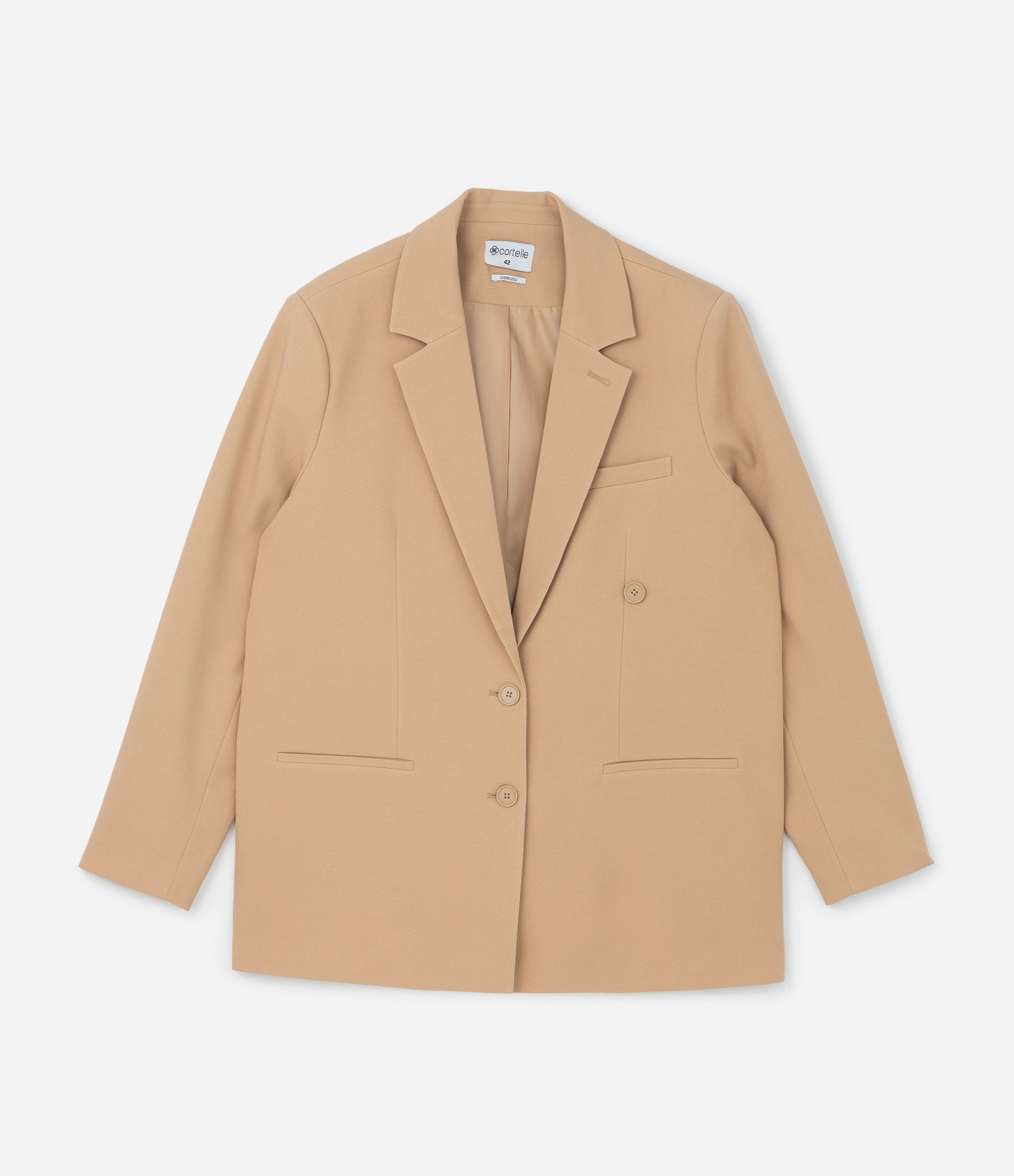 Blazer Over Alfaiatado com Linho e Botões Duplos Marrom 7