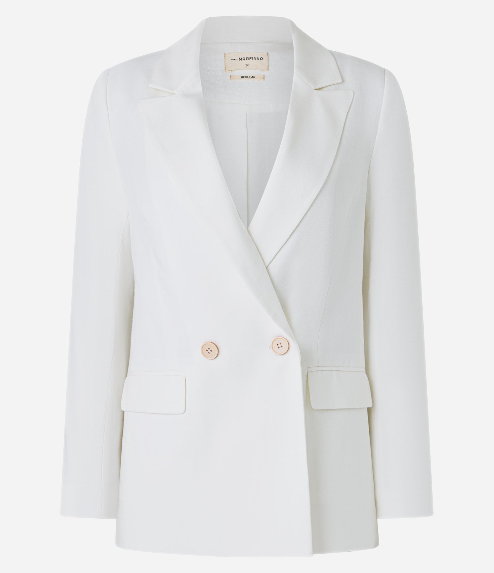 Blazer com Linho e Lapela na Gola Branco 6