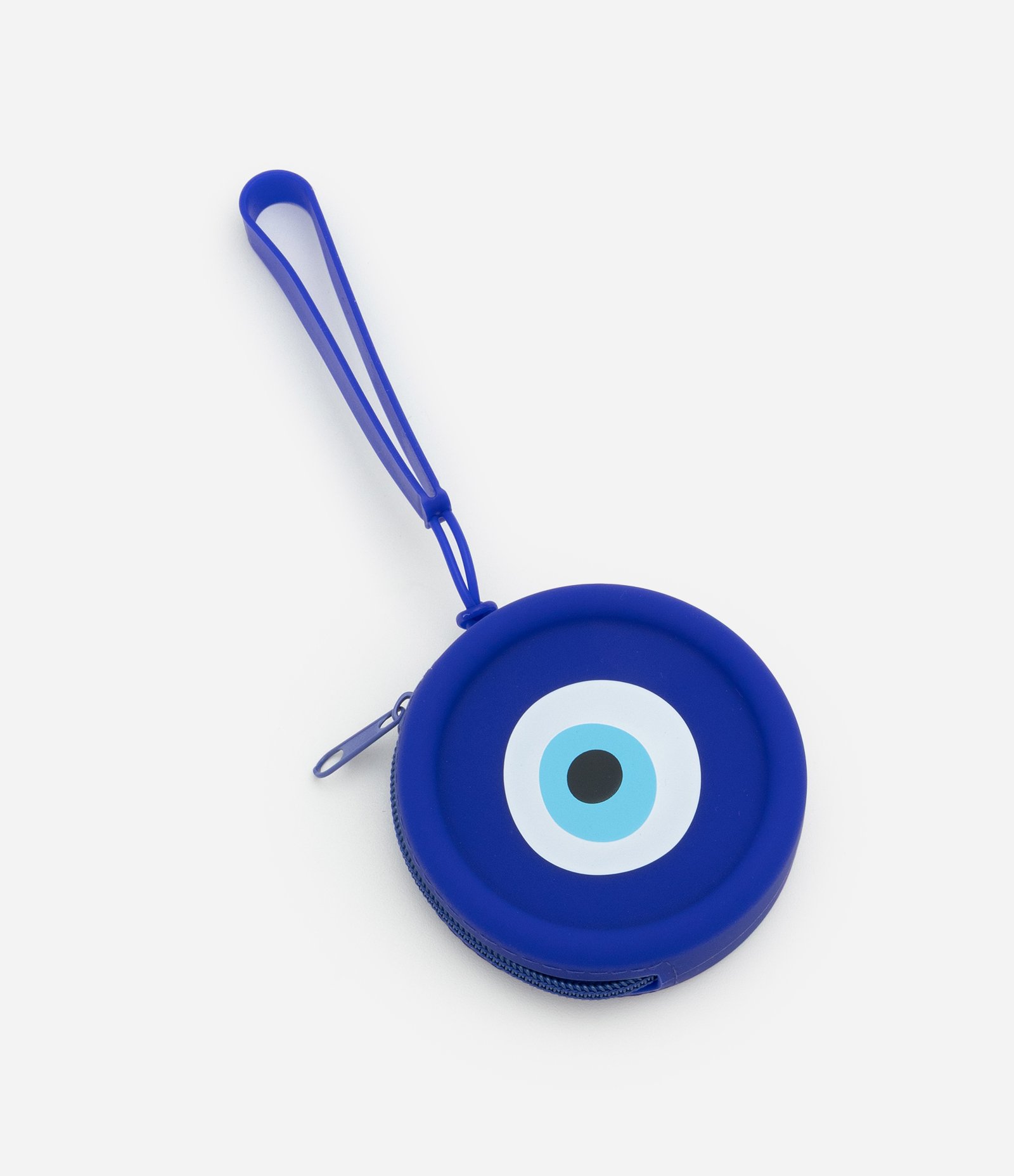 Necessaire Porta Moedas em Silicone Olho Grego com Alça Azul 1