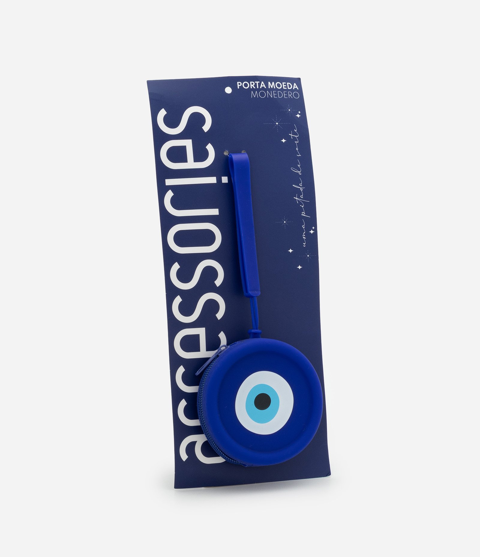 Necessaire Porta Moedas em Silicone Olho Grego com Alça Azul 5