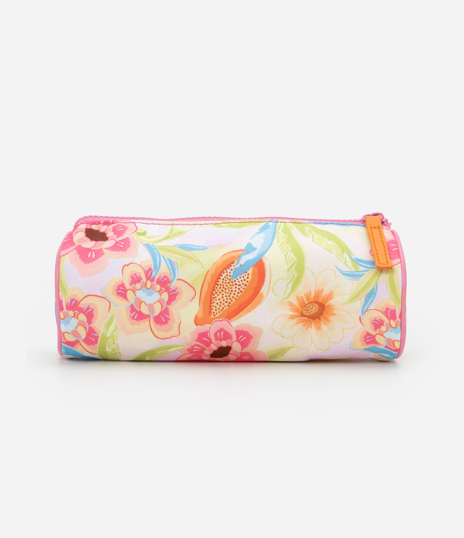 Nécessaire Retangular Pequena em Poliamida com Estampa Floral Multicores 3